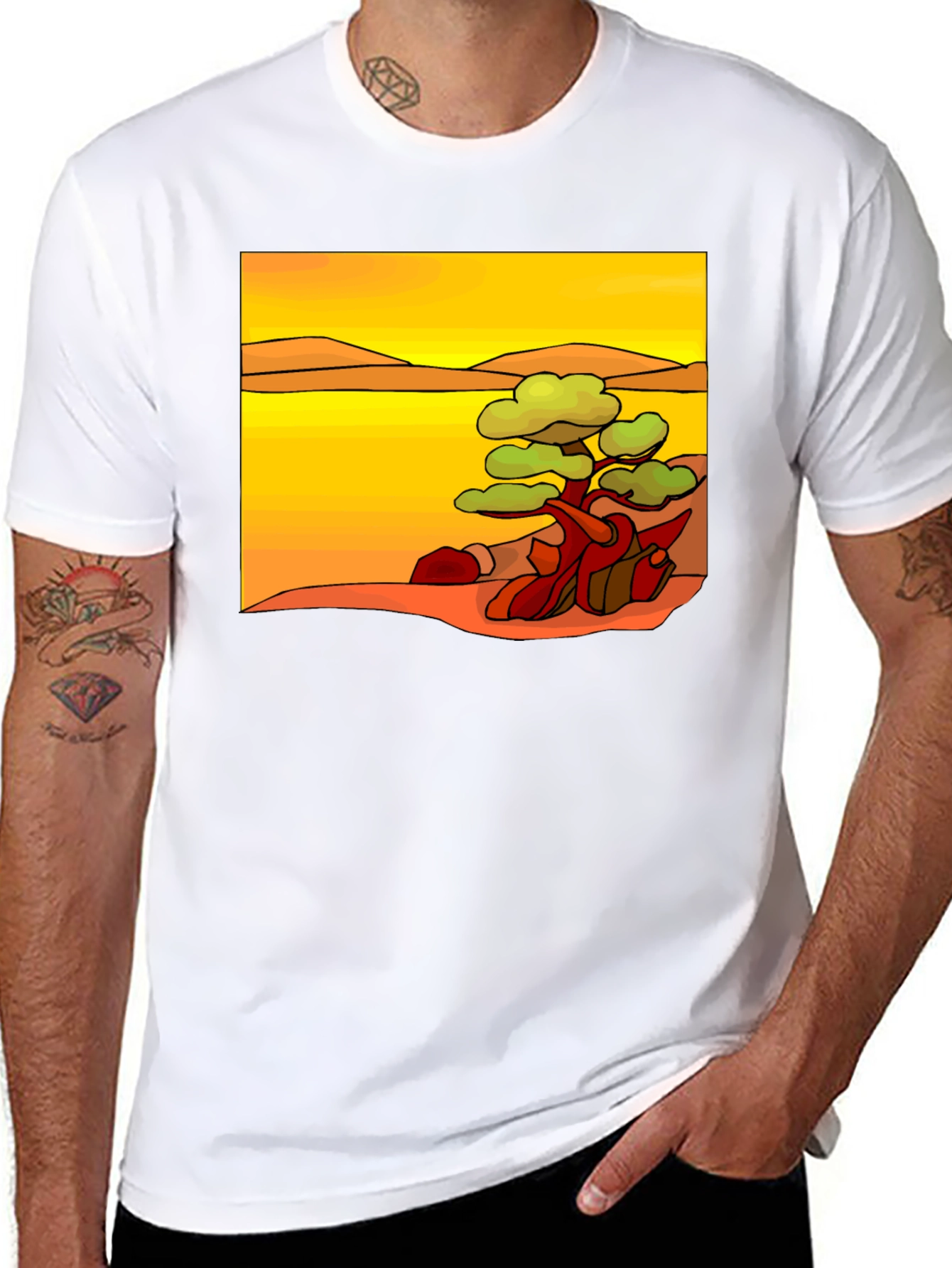 Black Nature Art Print Black T-Shirt view 8