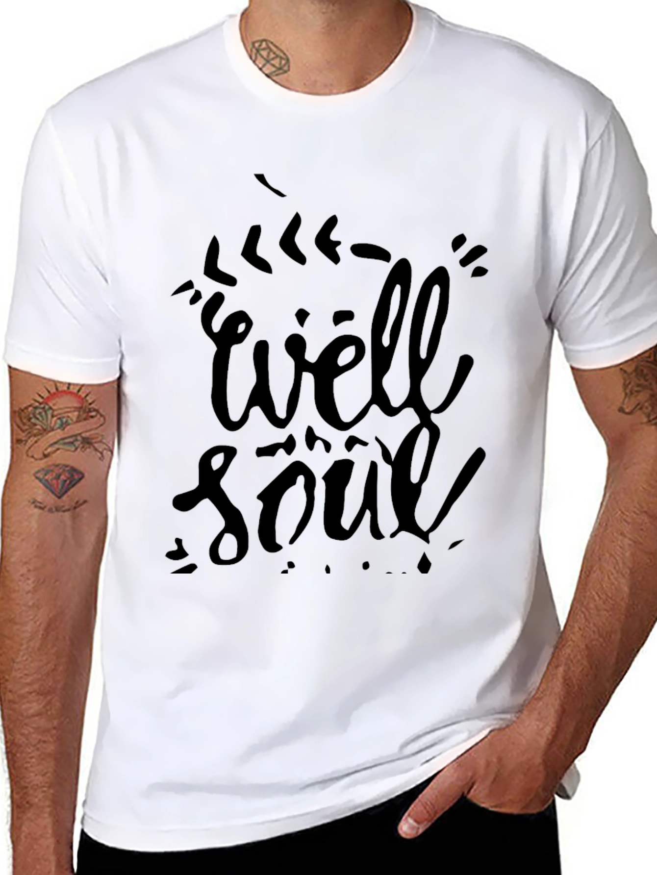 Black Well Soul Black Graphic T-Shirt view 8