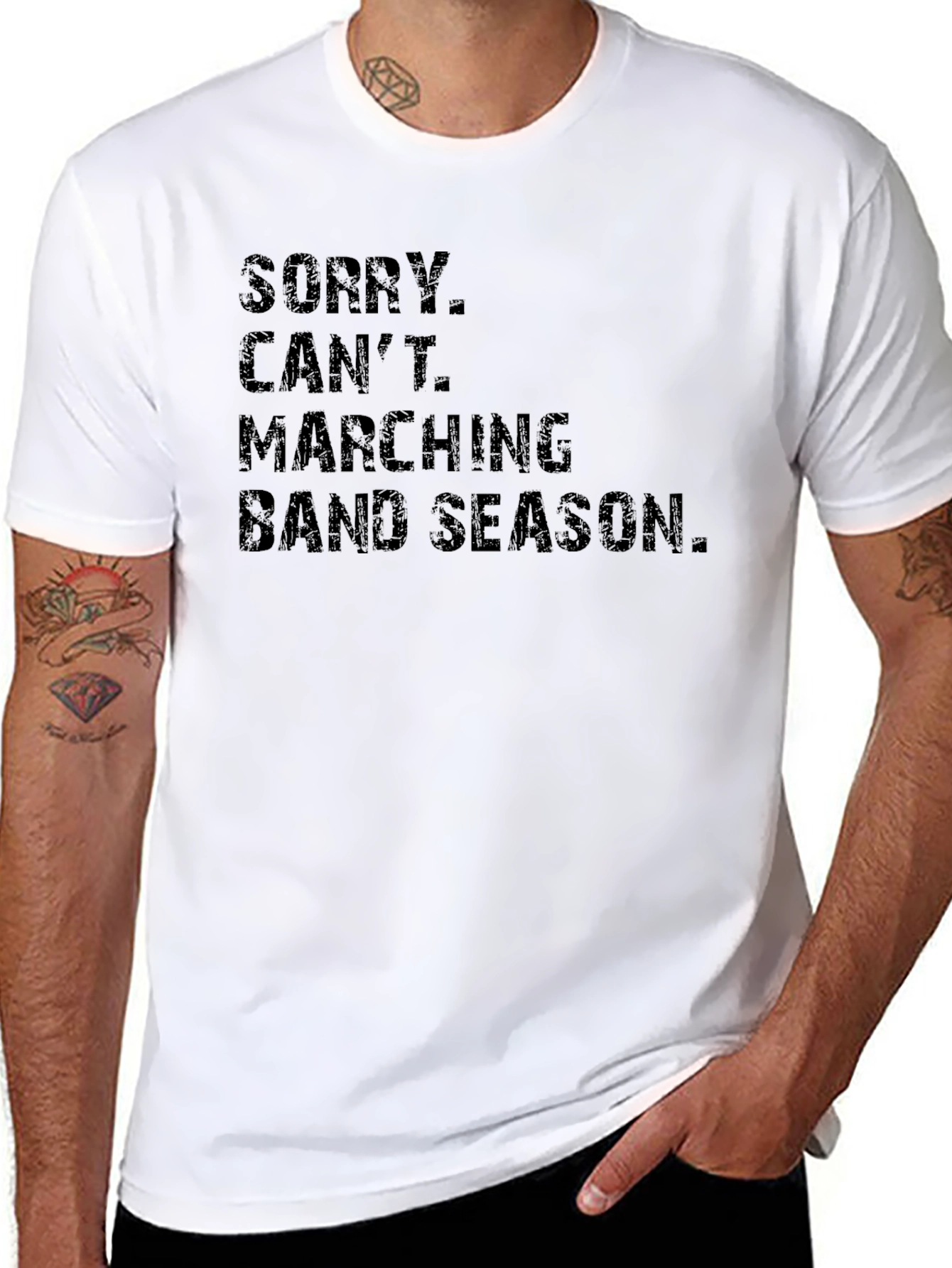 Black Marching Band Season T-Shirt Funny Tee view 8