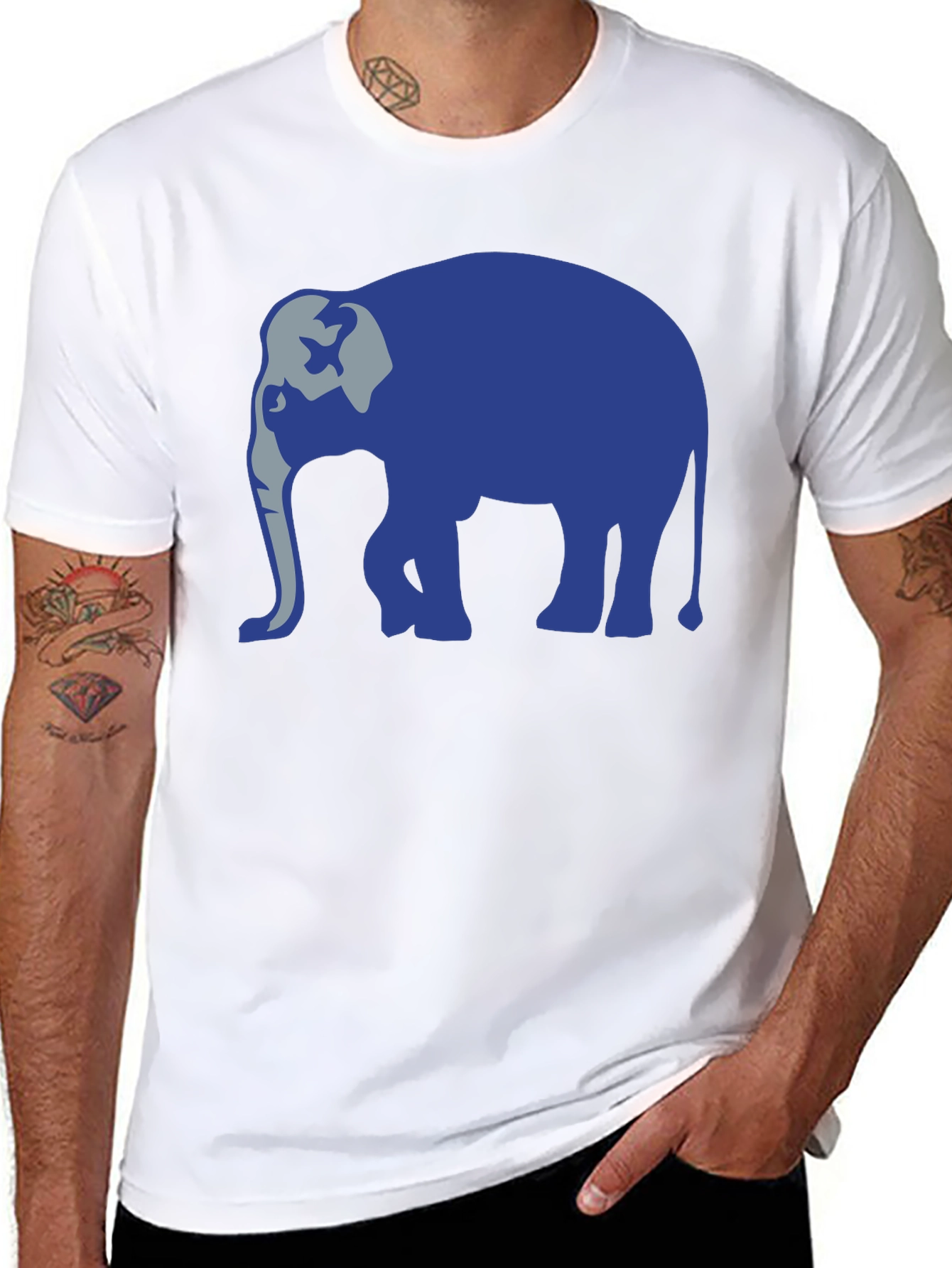 Black Elephant Graphic Tee - Cool Animal Design view 8