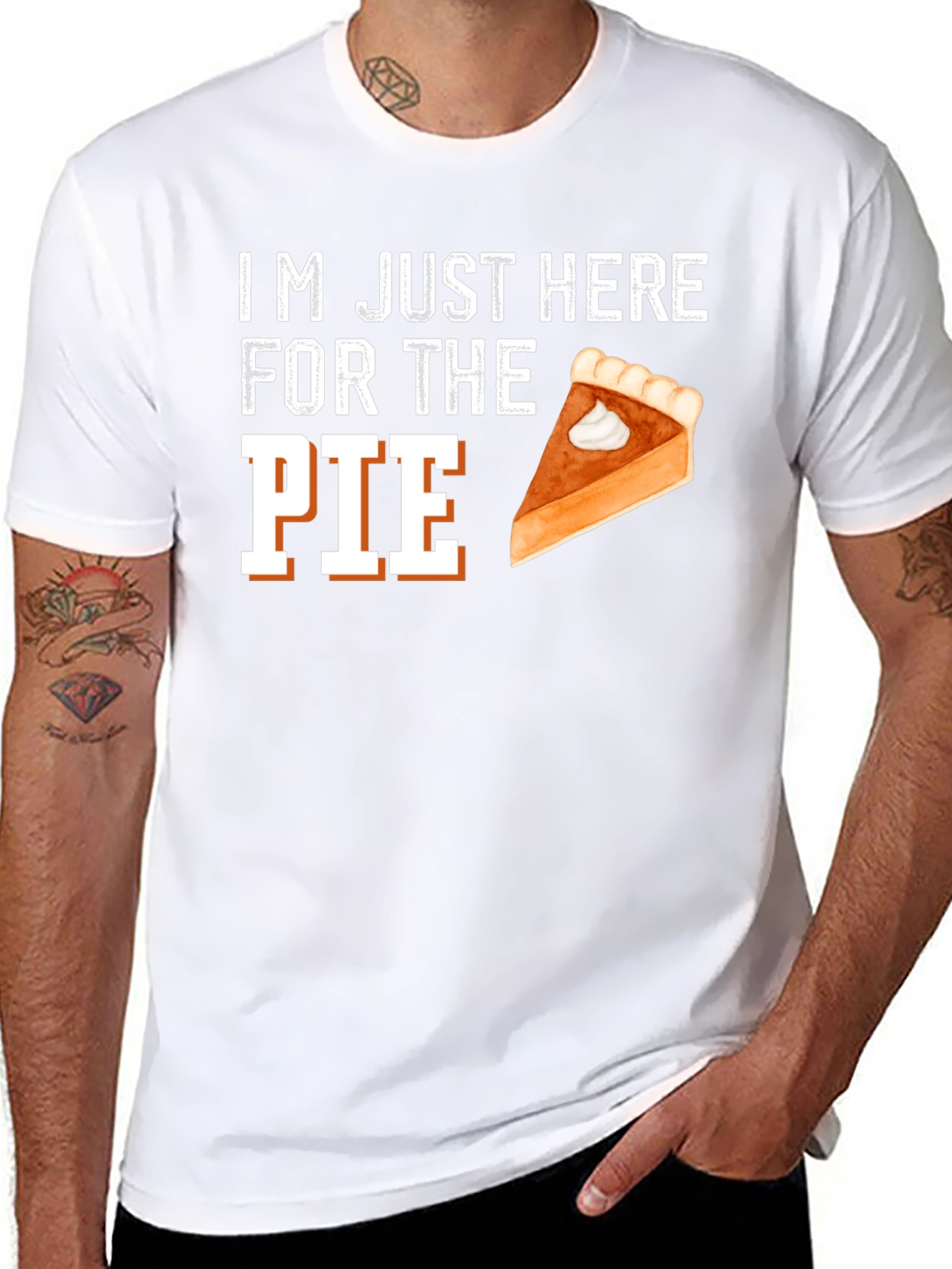 Black I'm Just Here For The Pie Thanksgiving T-Shirt view 8