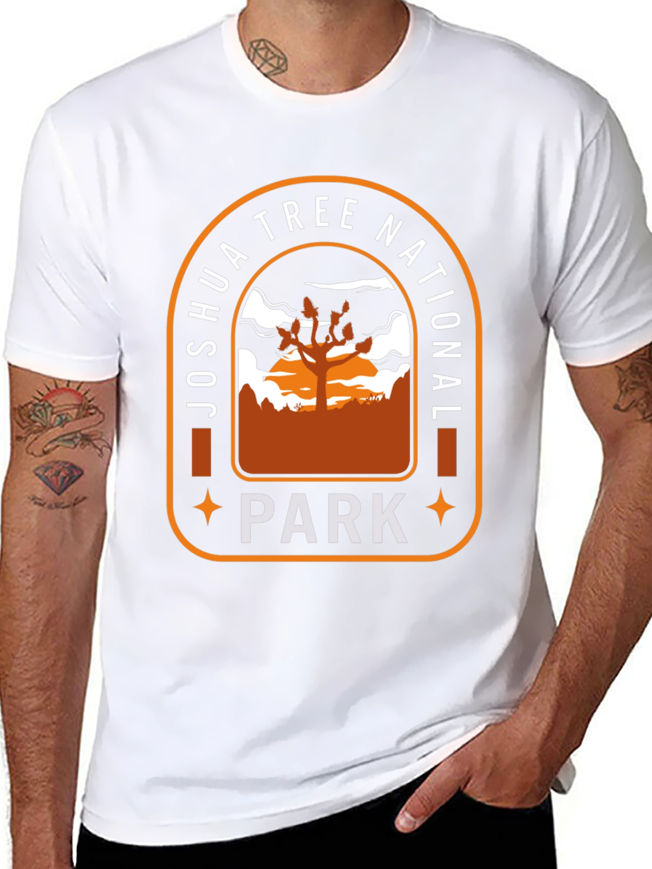 Black Joshua Tree National Park Graphic Tee view 8