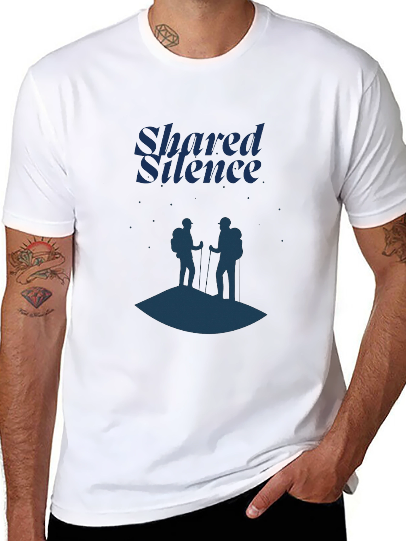 Black Shared Silence Graphic Tee - Hiking Adventure Shirt view 8
