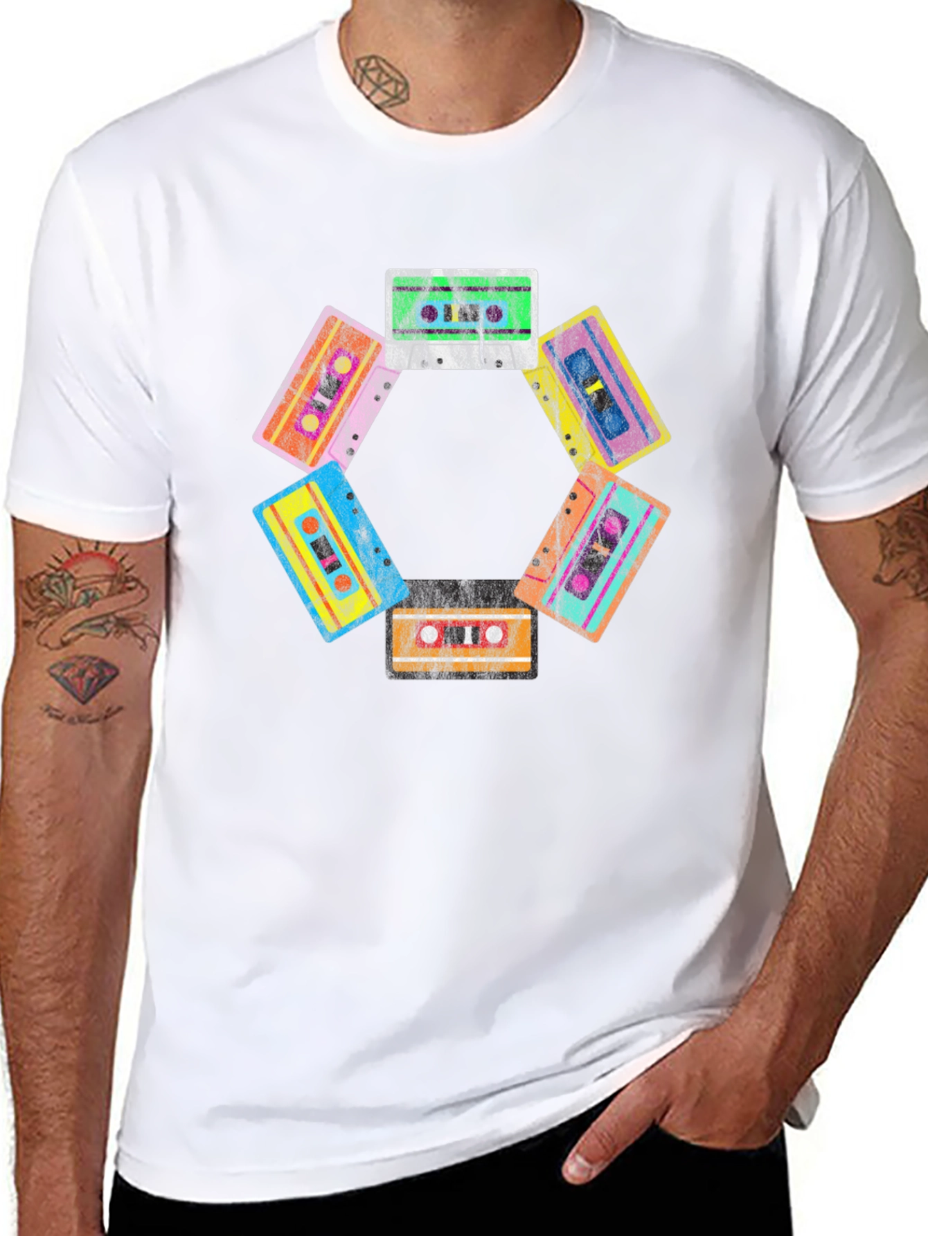 Black Retro Cassette Tape Graphic Tee view 8