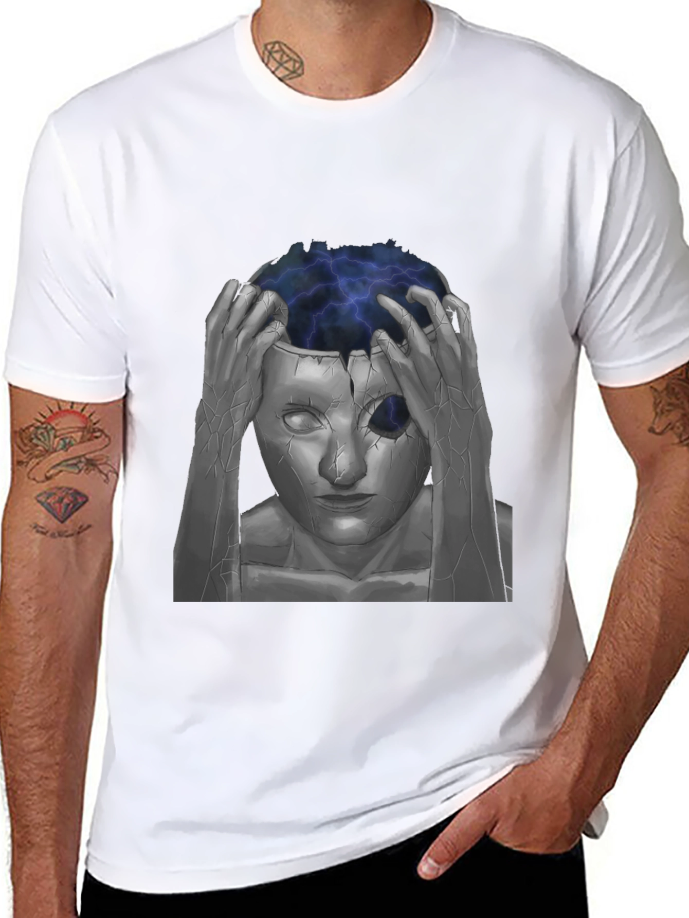 Black Mind-Blowing Graphic Tee - Black Cotton view 8