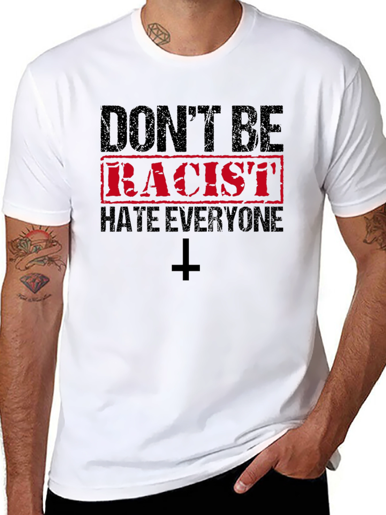 Black Don't Be Racist Hate Everyone T-Shirt view 8