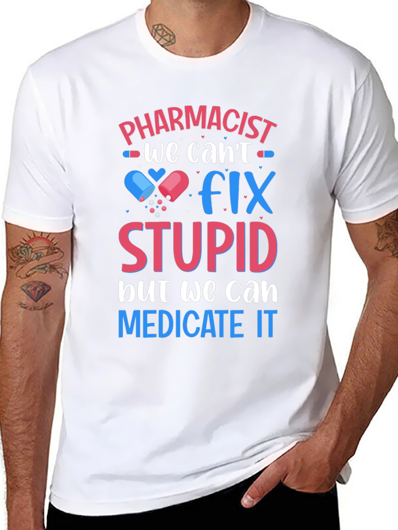 Black Pharmacist Fix Stupid T-Shirt view 8