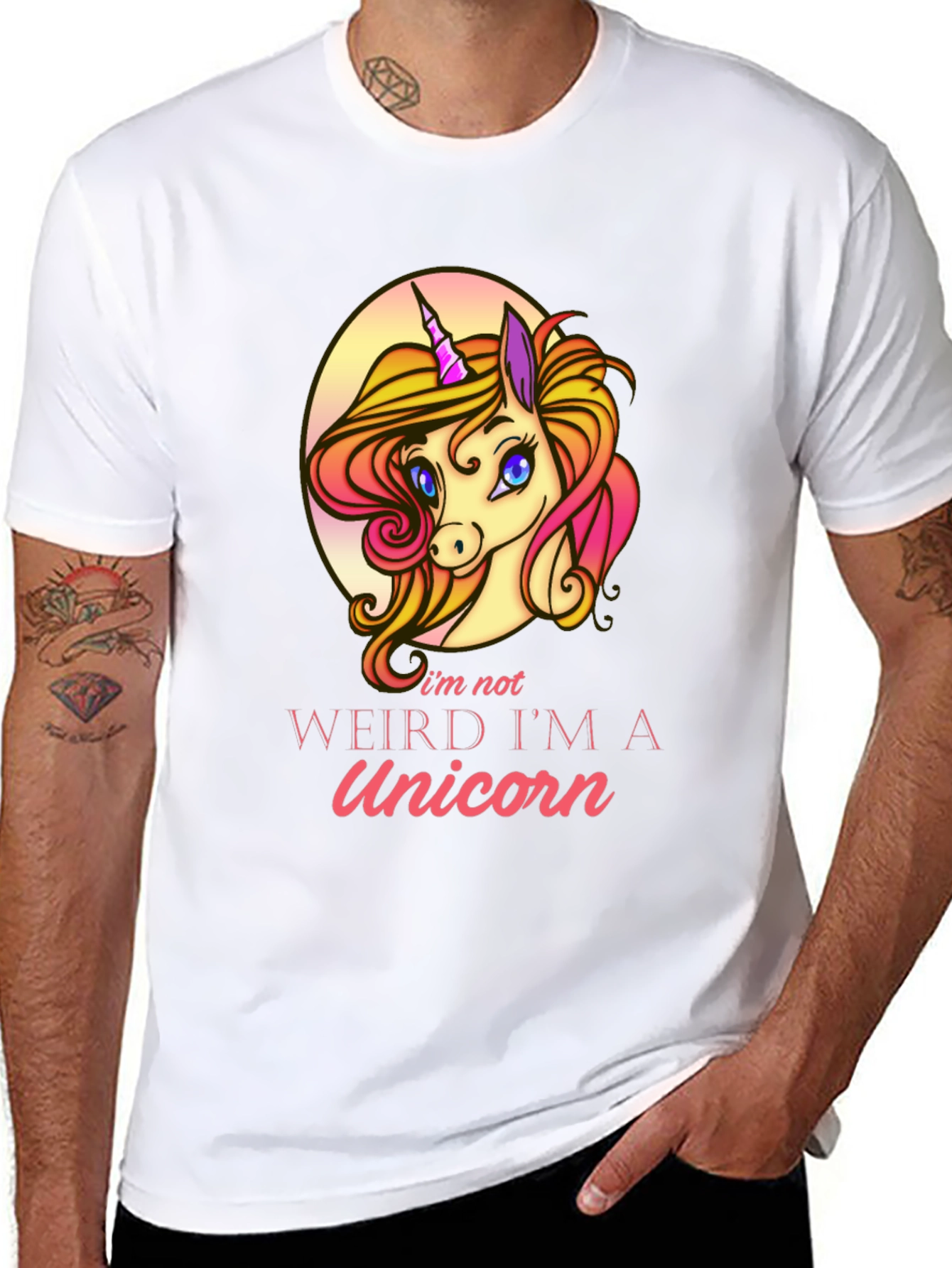 Black Unicorn Graphic T-Shirt - I'm Not Weird! view 8