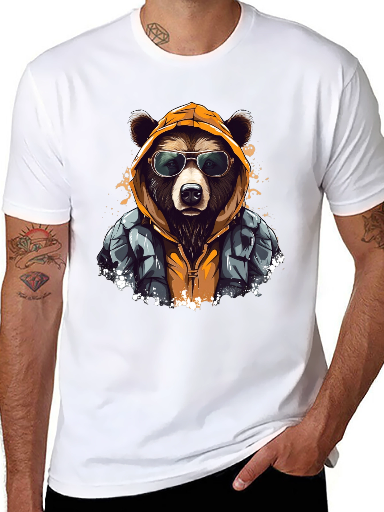 Black Cool Bear Graphic T-Shirt view 8