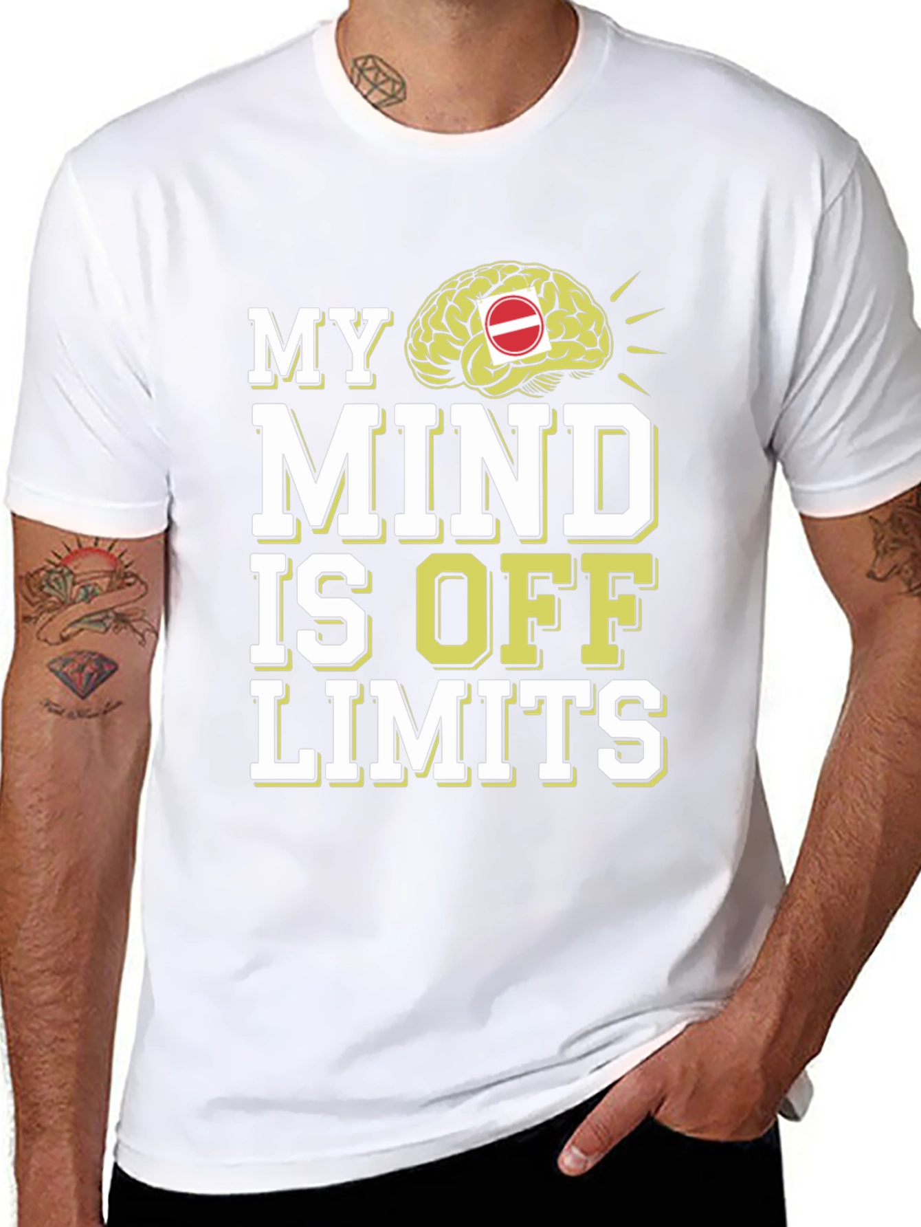 Black My Mind is Off Limits Graphic T-Shirt view 8