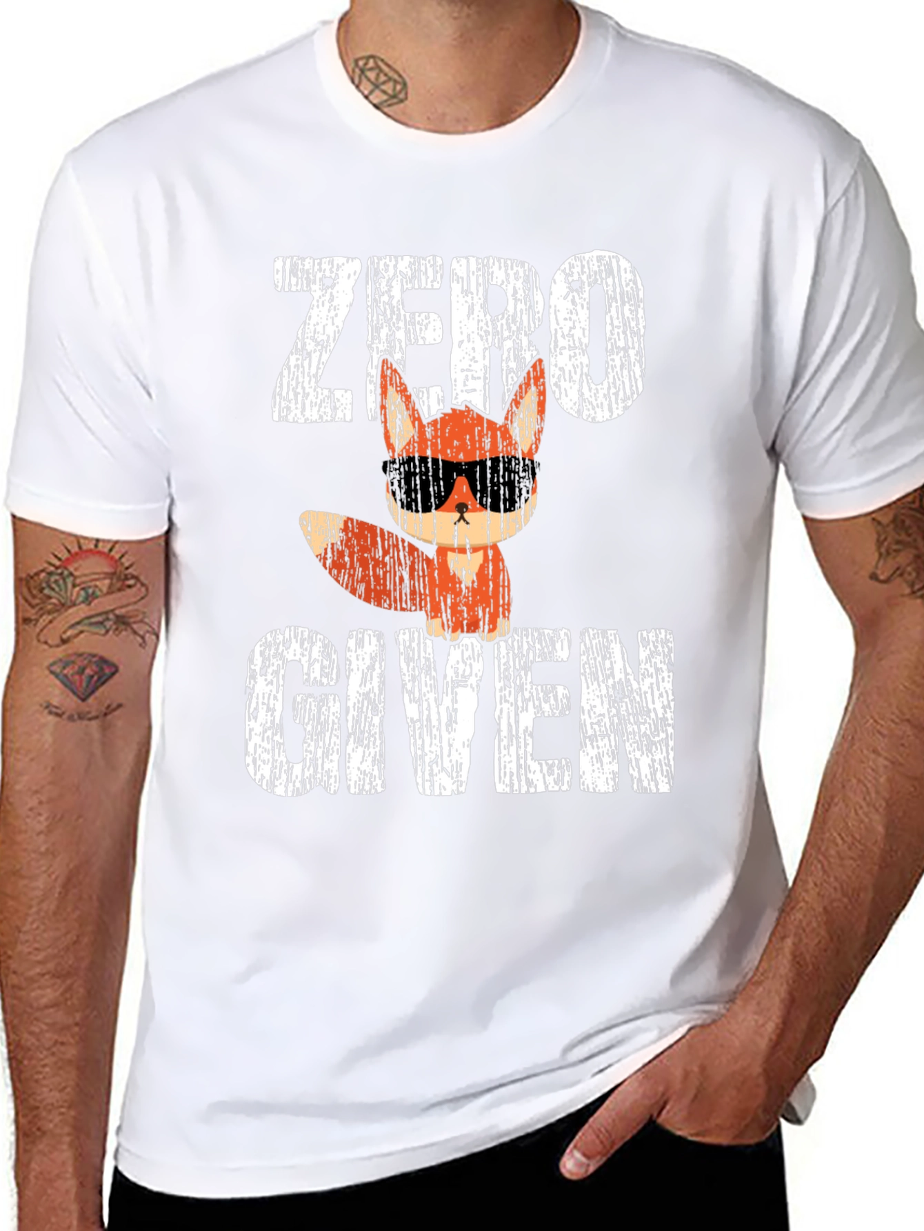 Black Zero Fox Given Funny T-Shirt view 8