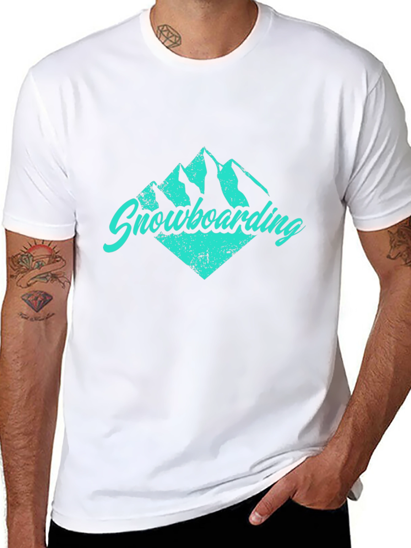 Black Snowboarding Graphic Tee - Black view 8