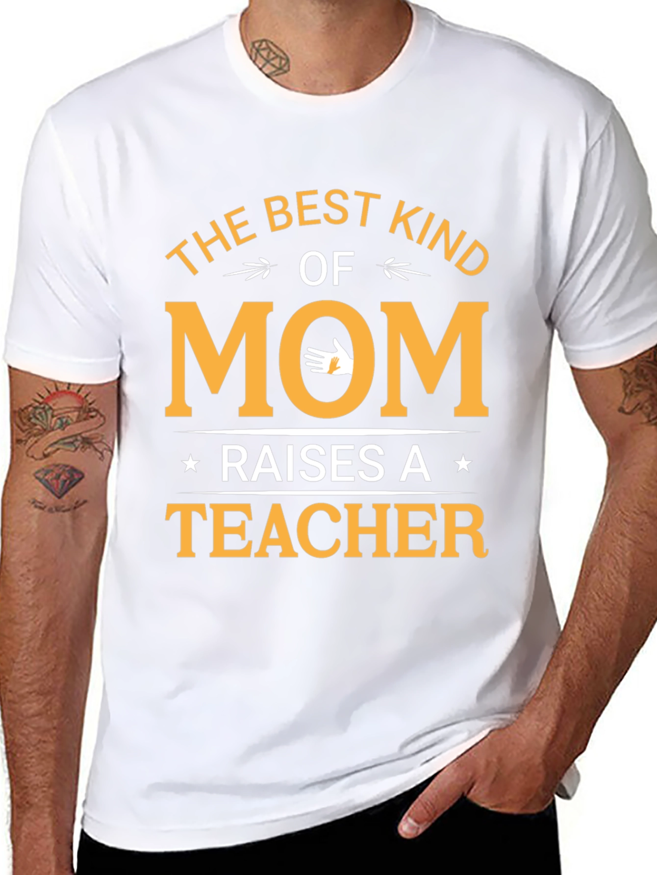 Black Best Kind of Mom Raises a Teacher T-Shirt view 8