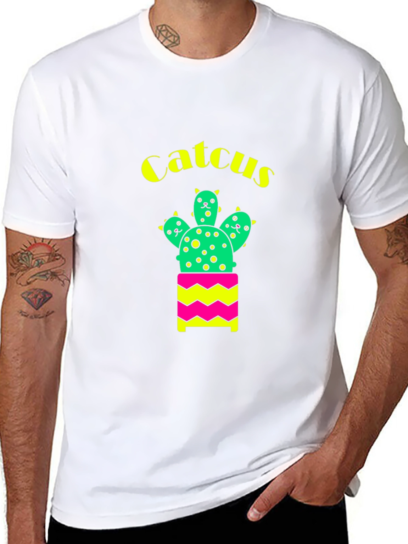 Black Catcus Graphic T-Shirt - Funny Cute Cactus Tee view 8