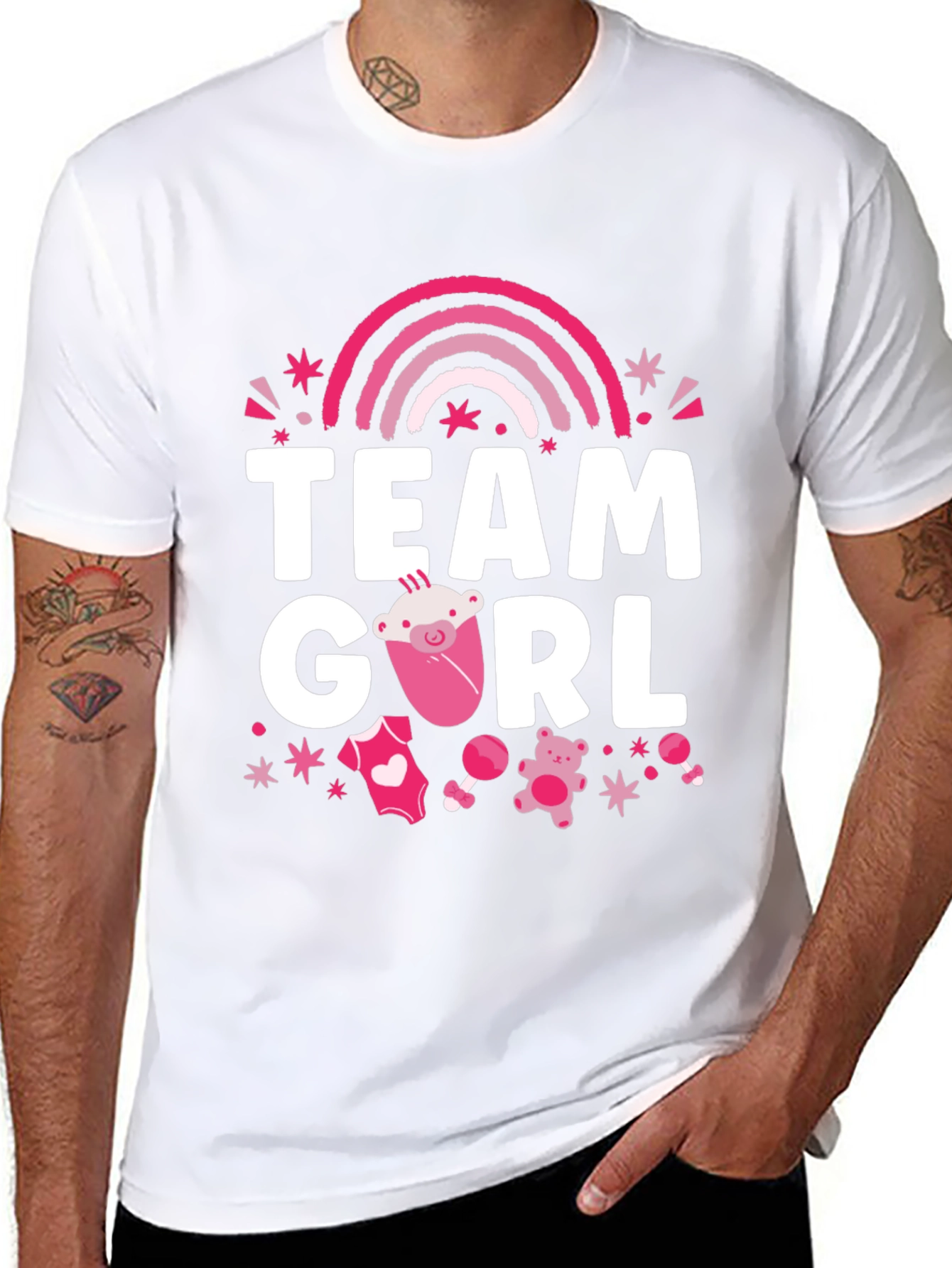 Team Girl Baby Shower T-Shirt - 8