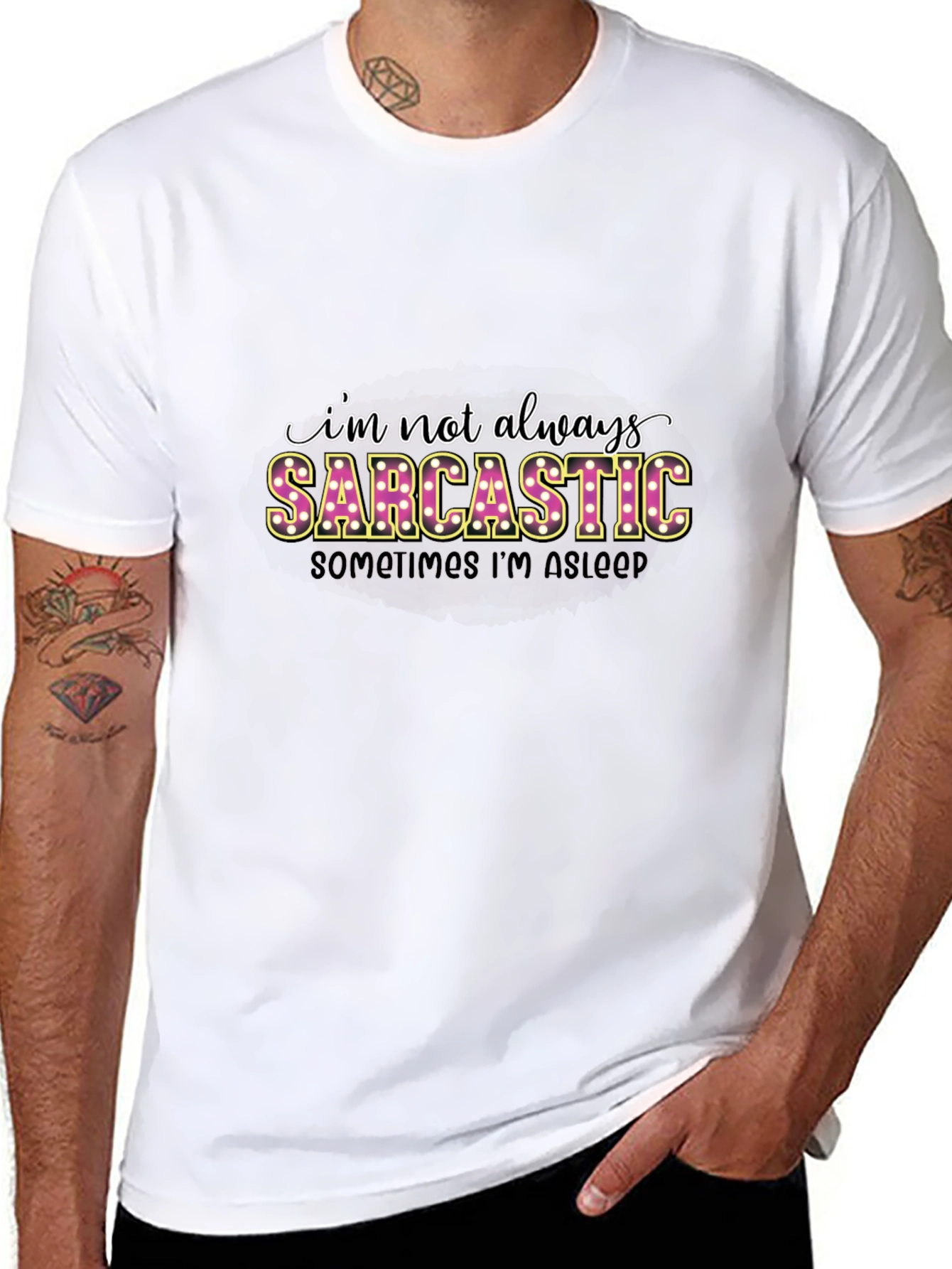 Black Sarcastic Sleep Funny Graphic Tee view 8