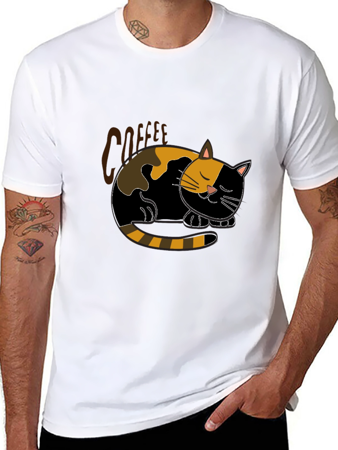 Black Coffee Cat Nap Black T-Shirt - Relaxed Fit view 8