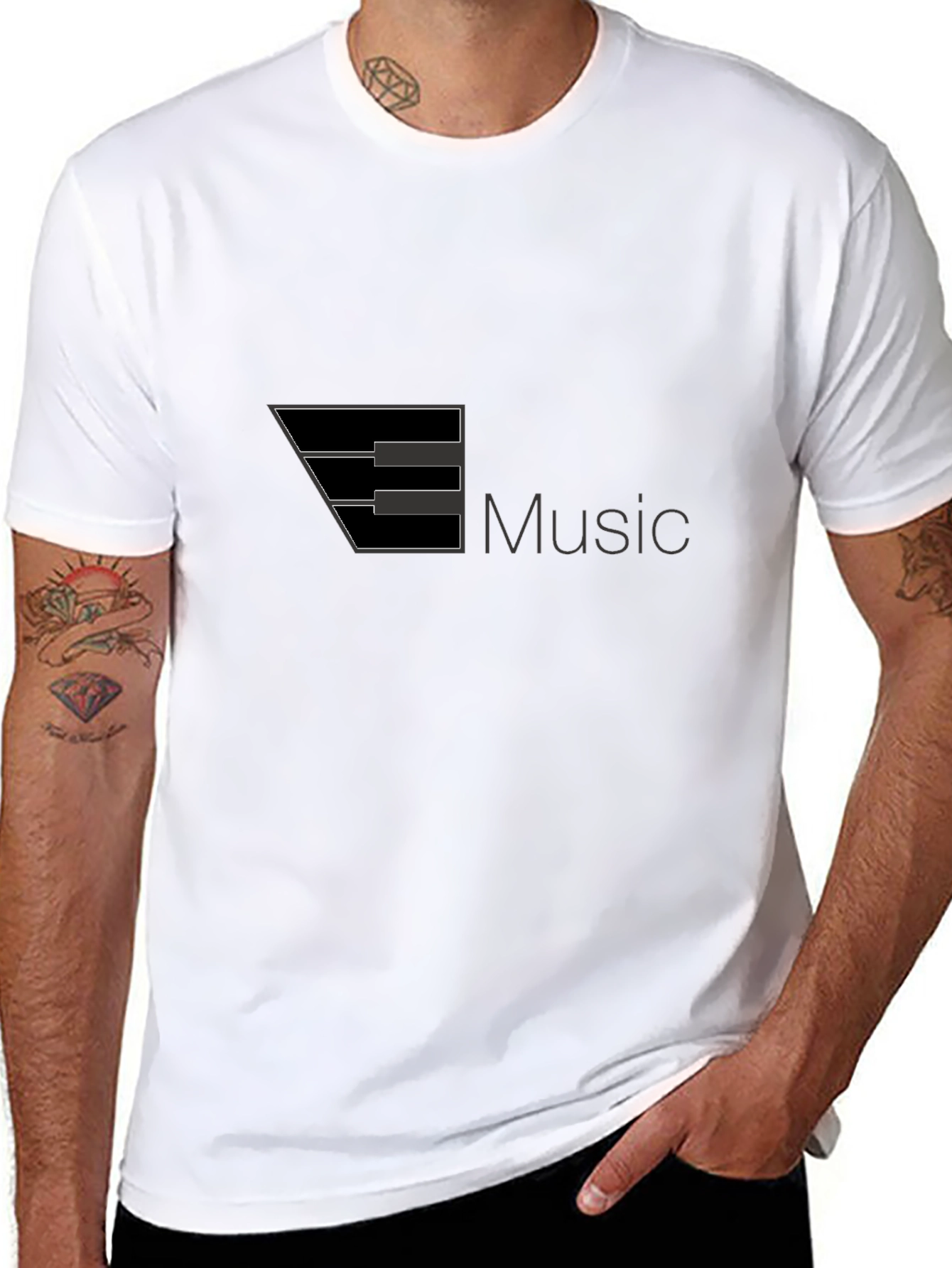 Black Music Keyboard Graphic Black T-Shirt view 8