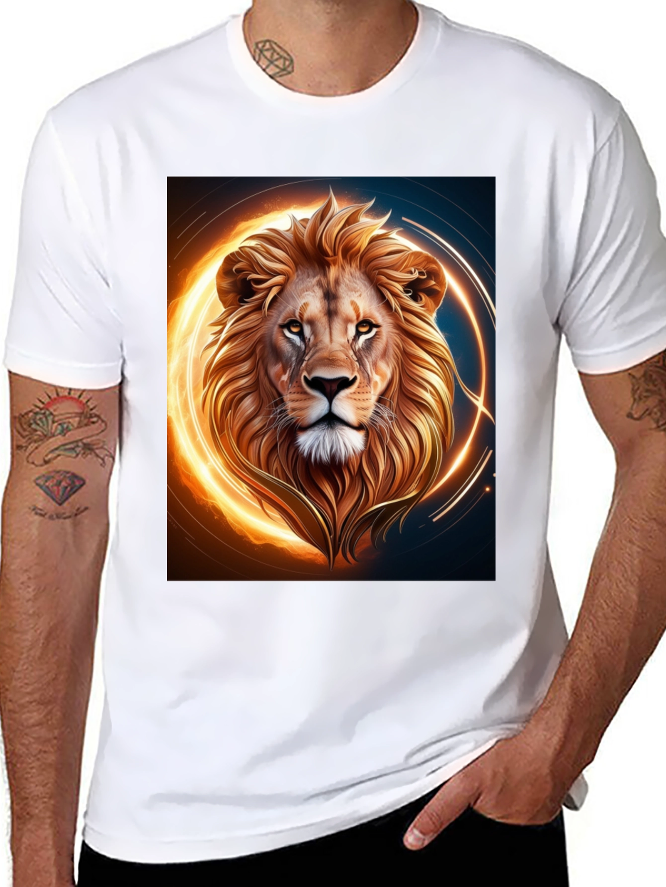 Black Lion Graphic Tee - Bold & Striking Design view 8