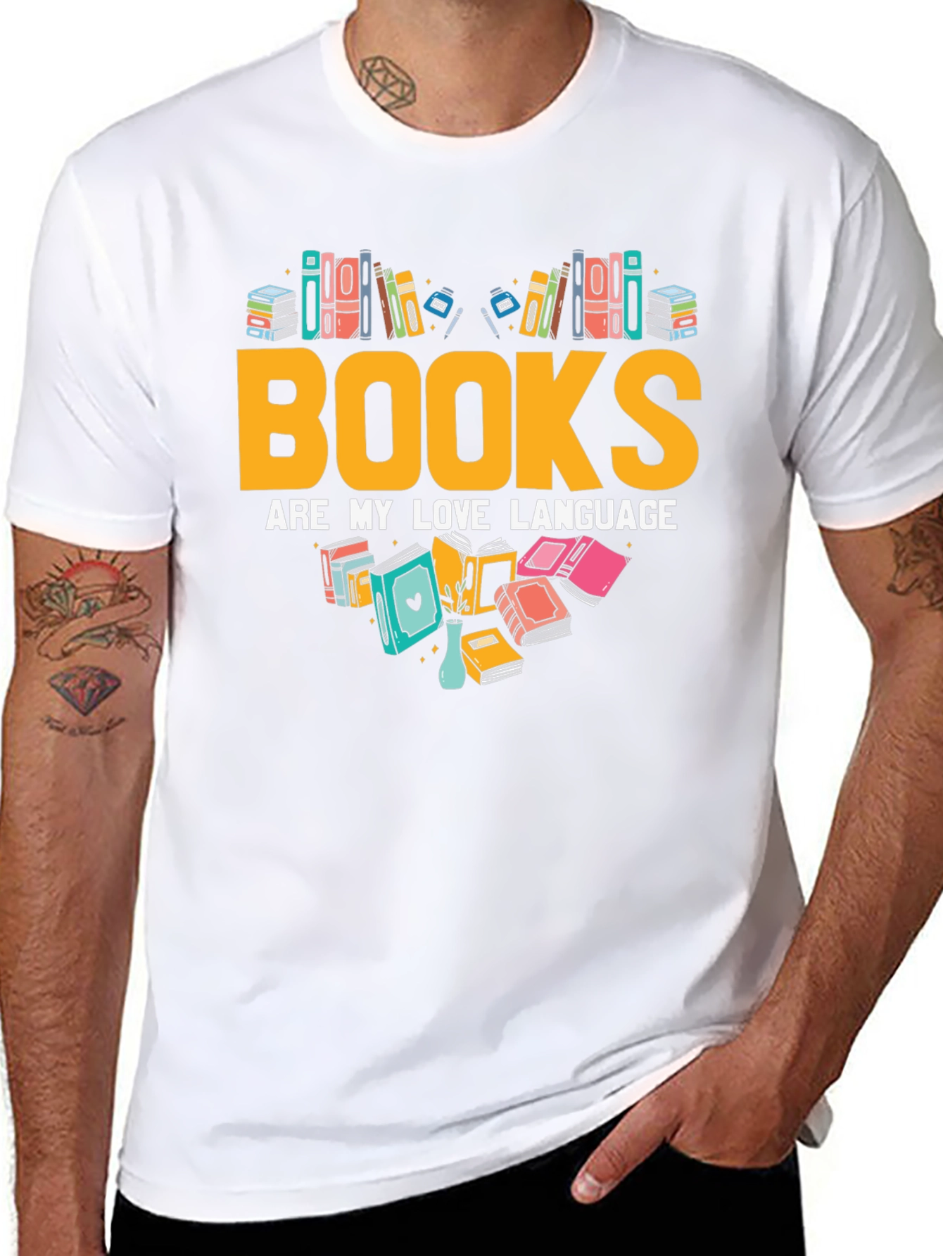 Black Book Lover T-Shirt - Books Are My Love Language view 8