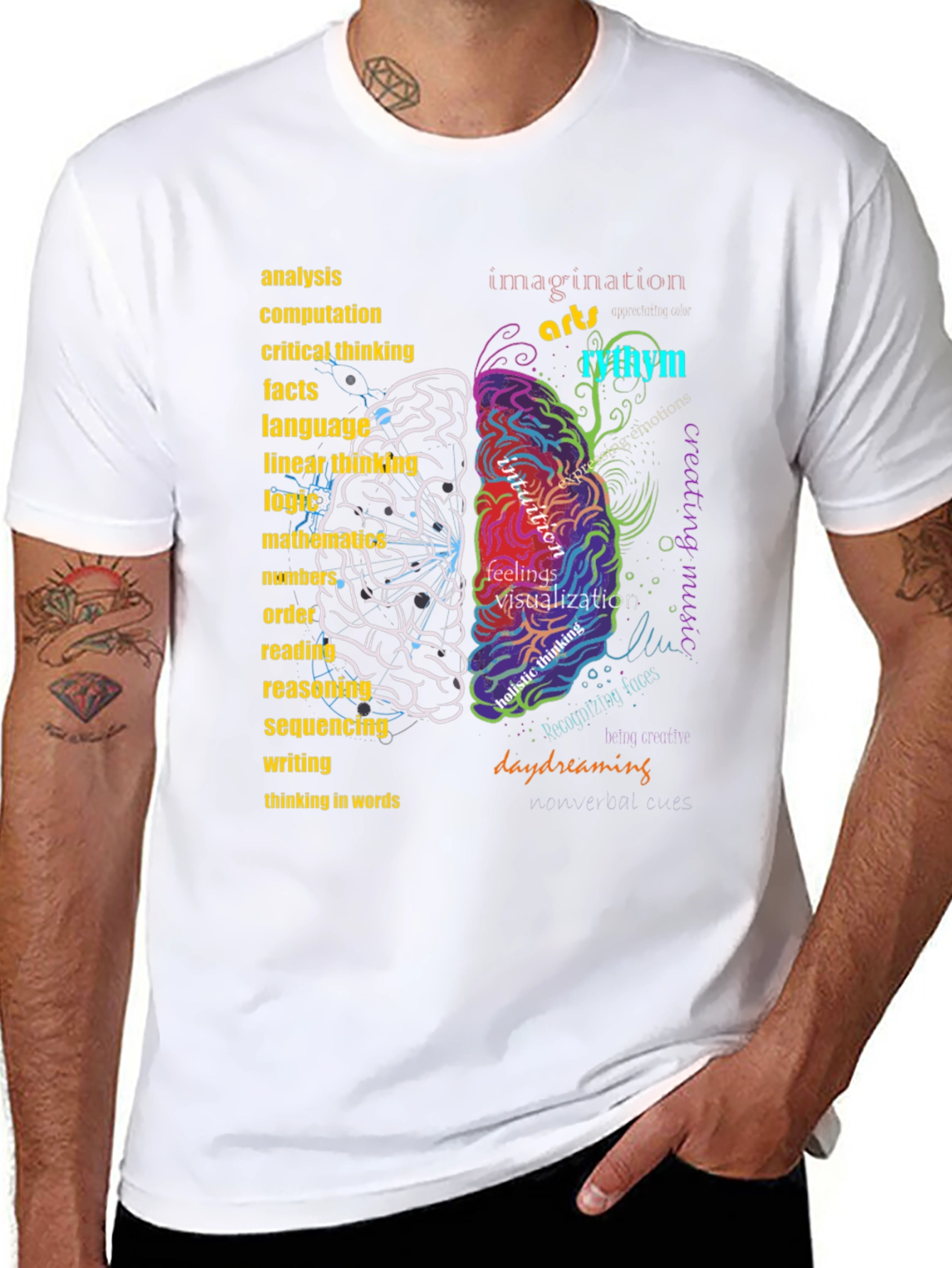 Black Brain Function T-Shirt view 8