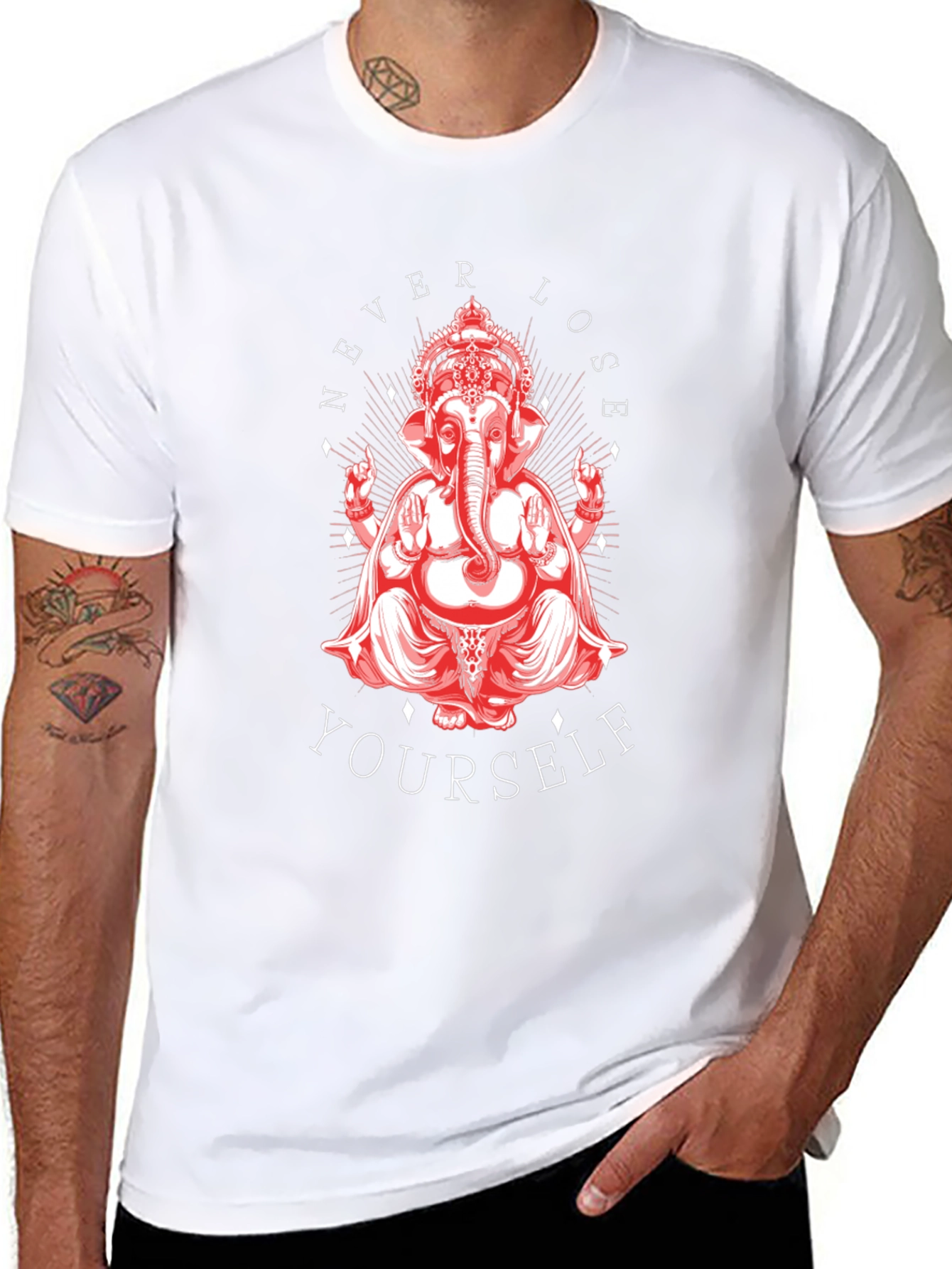 Black Ganesha Graphic Tee - Never Lose Yourself T-Shirt view 8