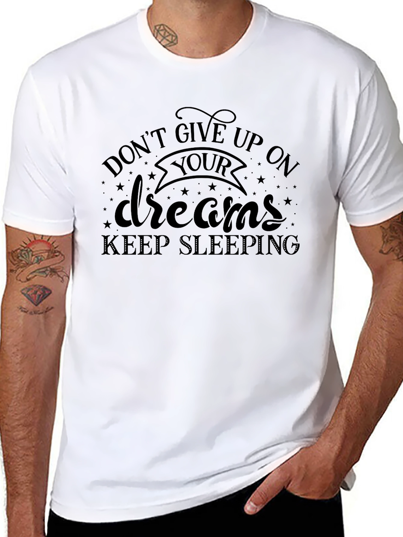 Black Don't Give Up On Your Dreams T-Shirt view 8