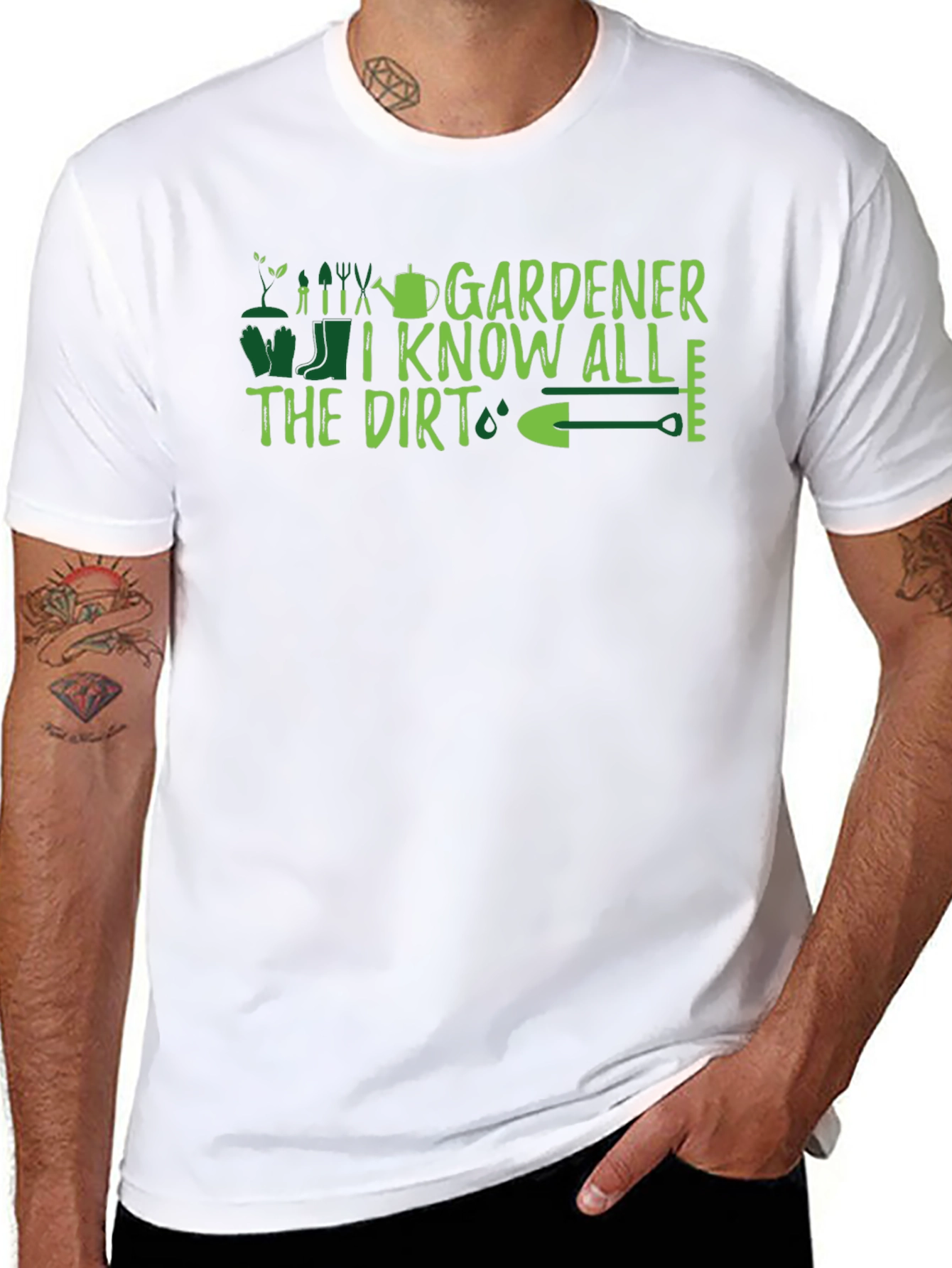 Black Gardener I Know All The Dirt Graphic T-Shirt view 8