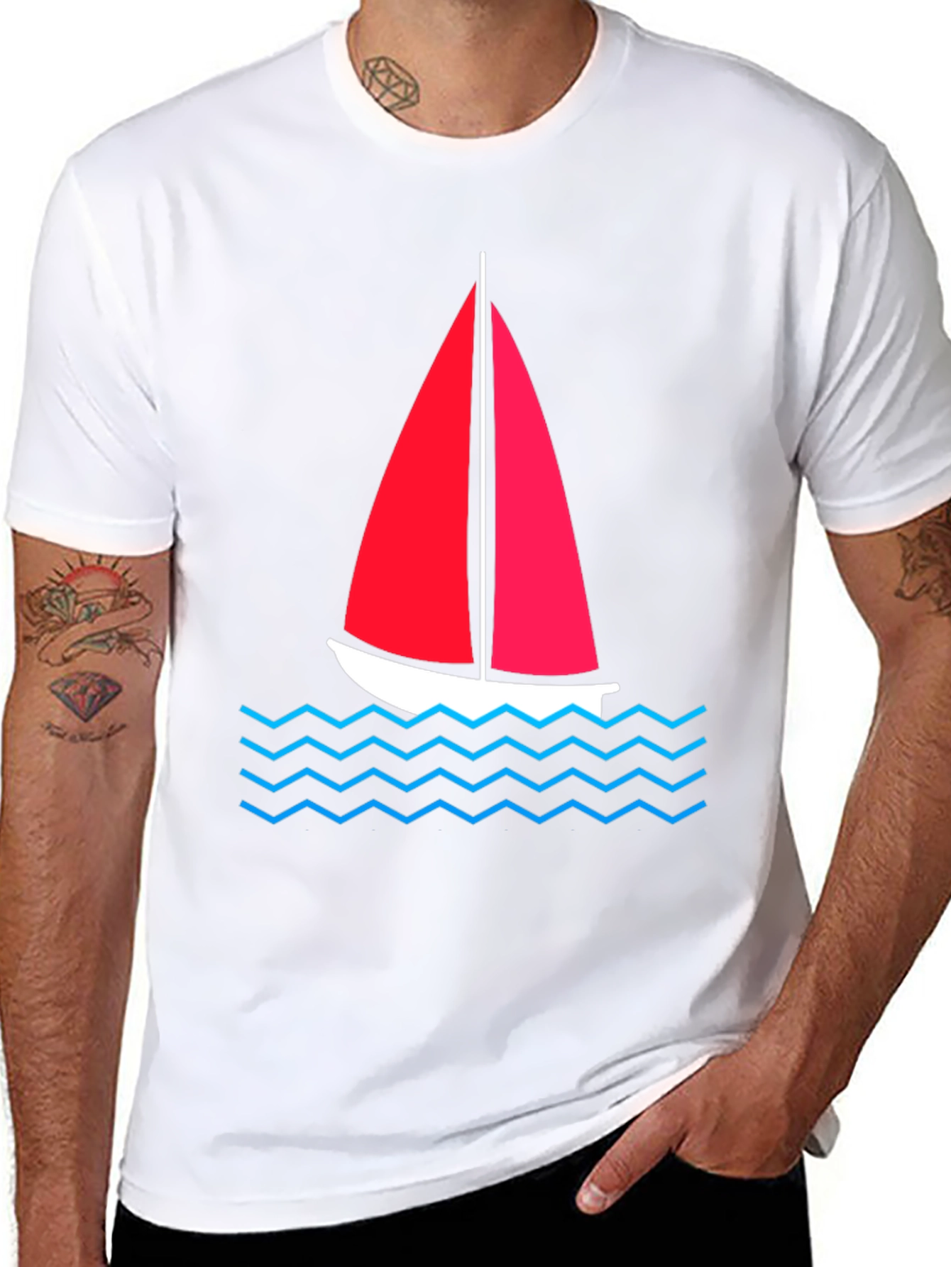 Black Sailboat Graphic Tee - Nautical Style view 8