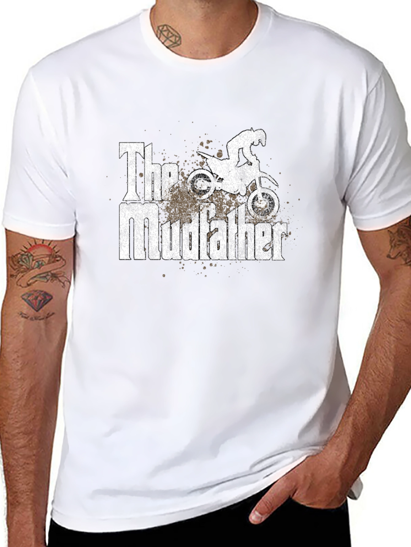 Black The Mudfather Dirt Bike T-Shirt - Black view 8