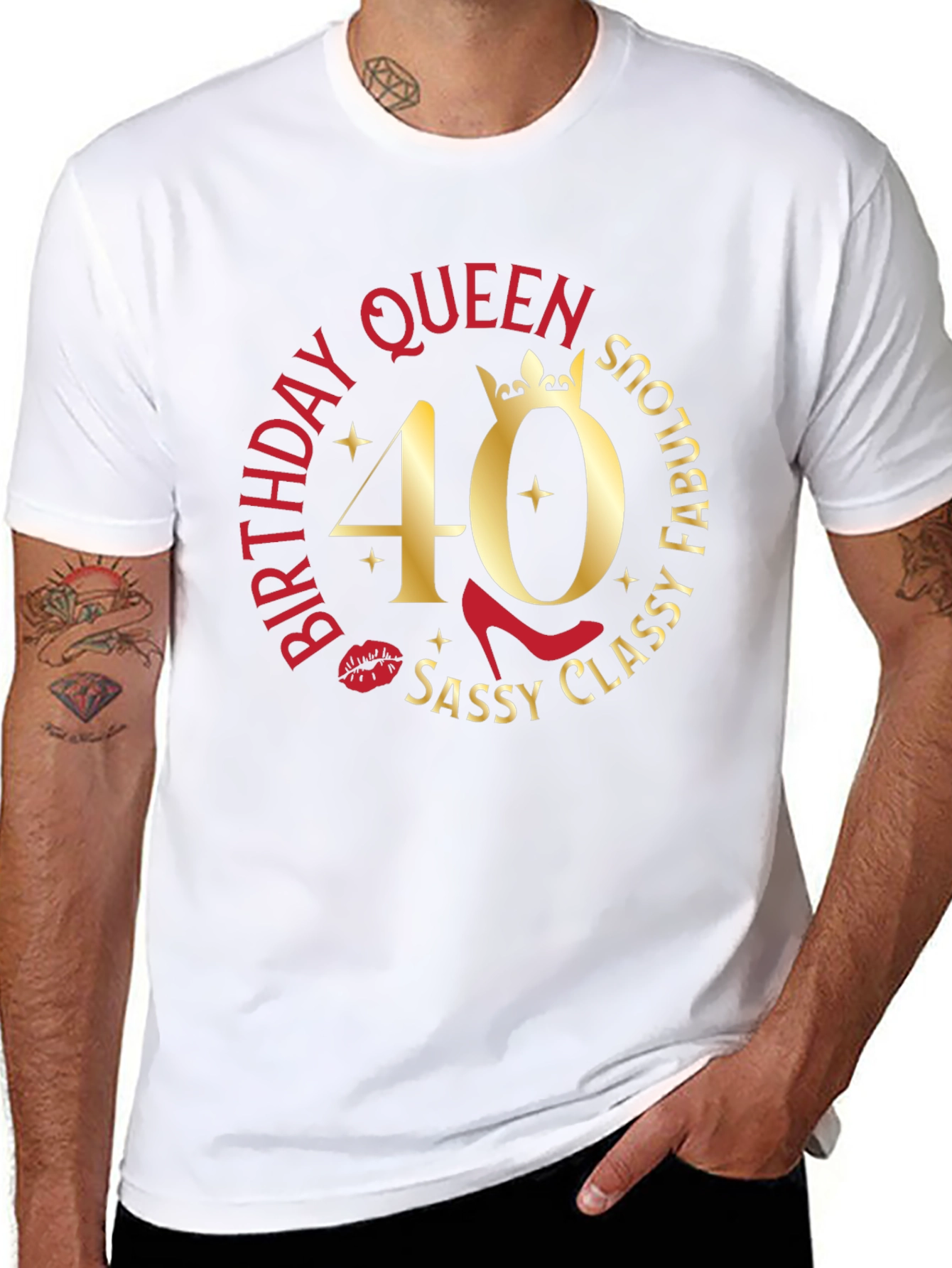 Black Birthday Queen 40th Sassy Classy Fabulous T-Shirt view 8