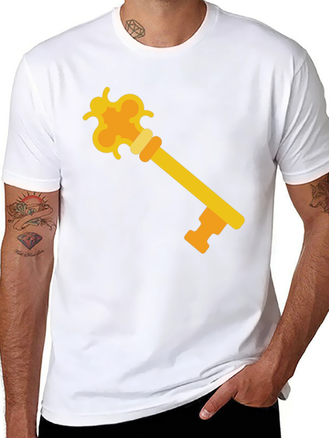 Black Golden Key Graphic Tee - Unlock Your Style! view 8