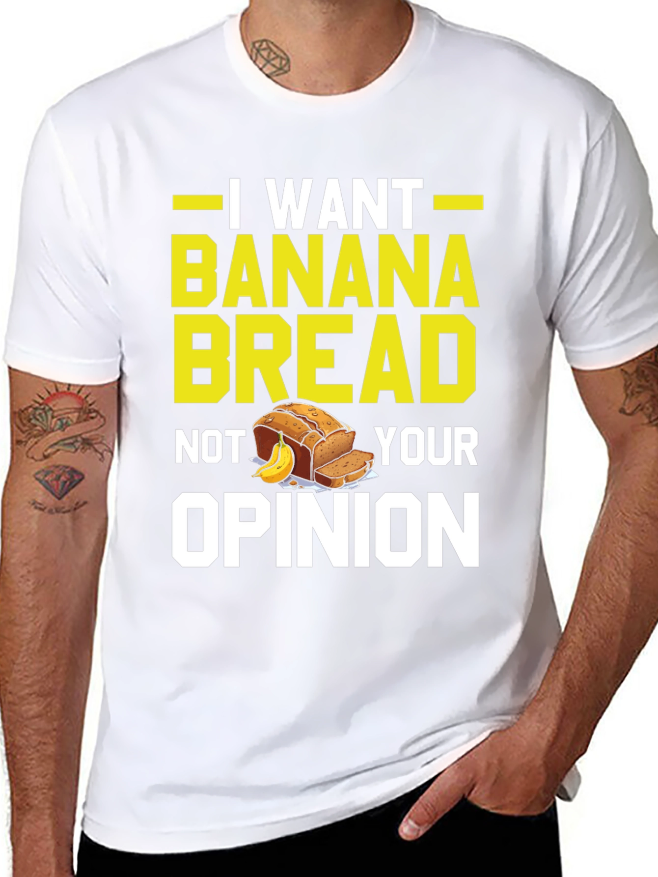 Black I Want Banana Bread Funny T-Shirt view 8