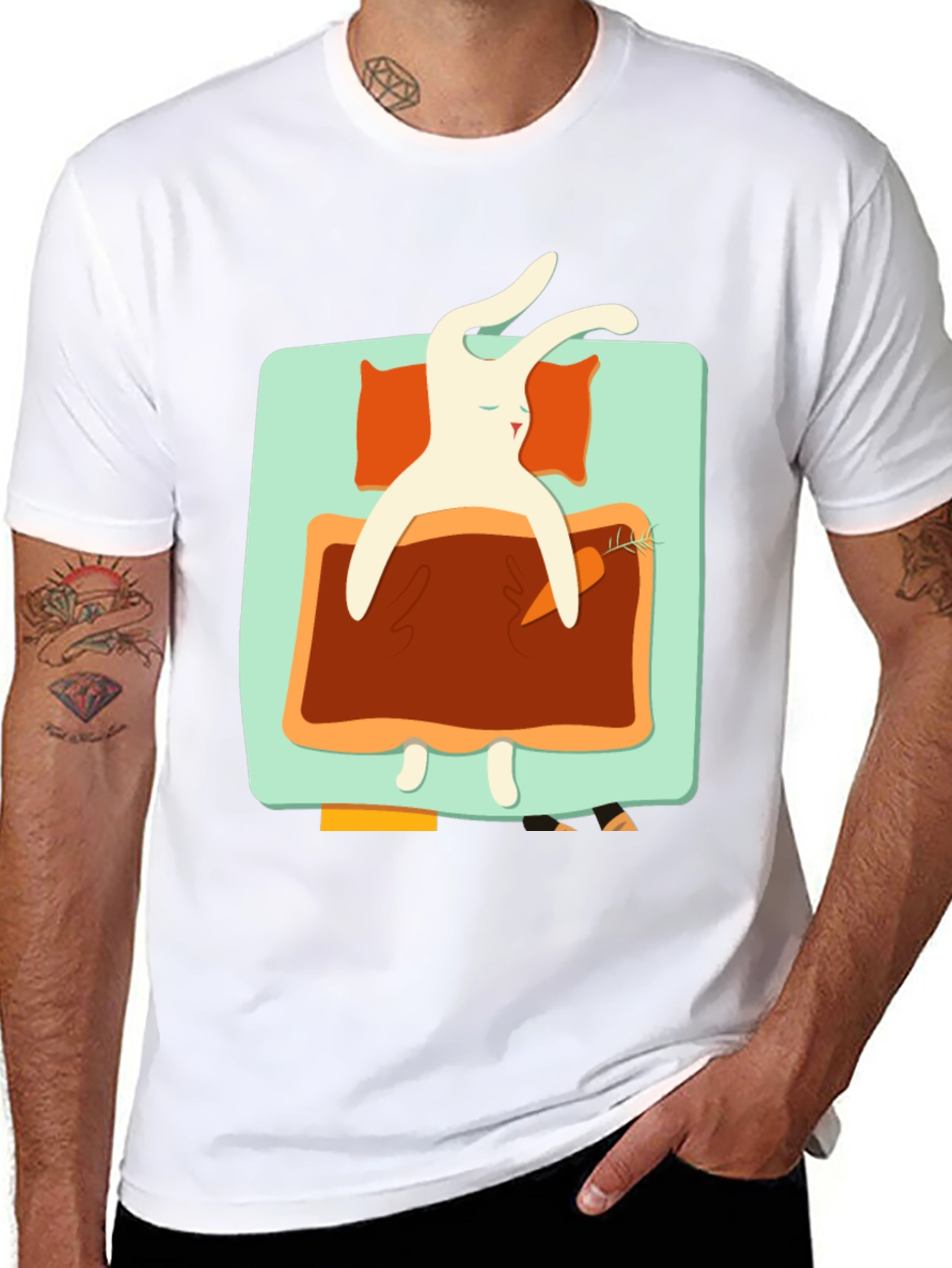 Sleeping Rabbit Graphic T-Shirt - Cozy & Cute - 8