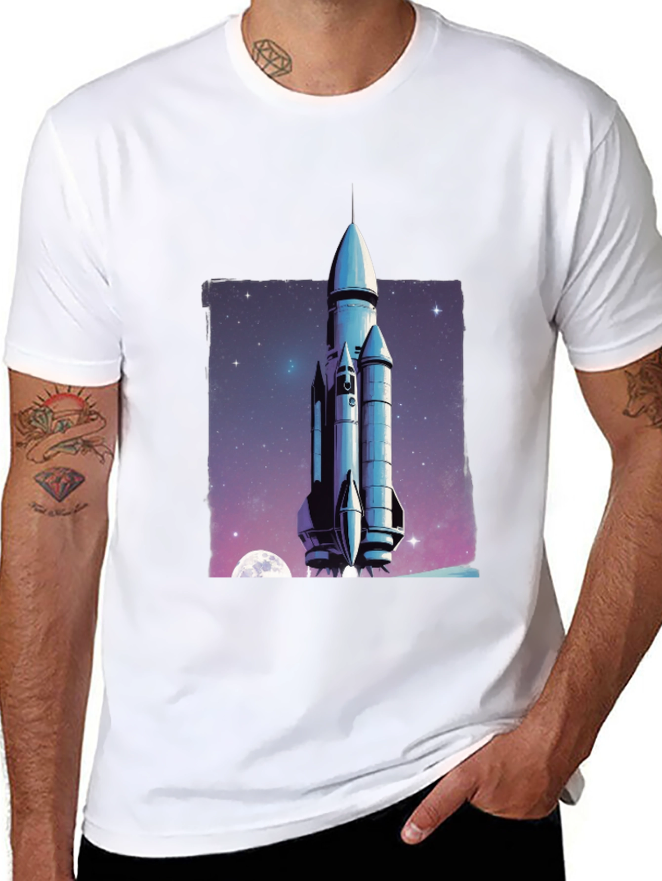 Black Rocket Launch Graphic T-Shirt view 8