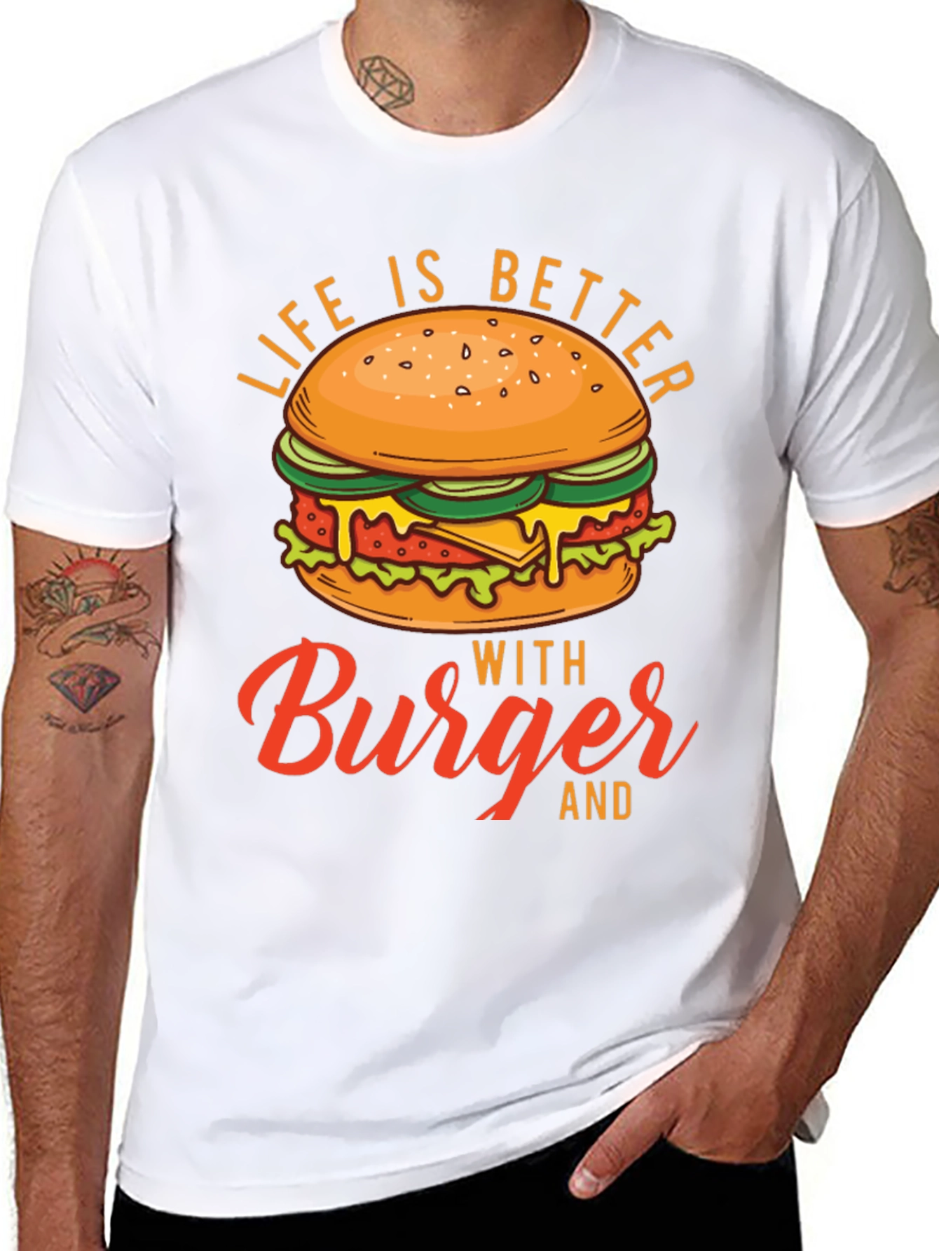 Black Life is Better with Burger Graphic Tee view 8