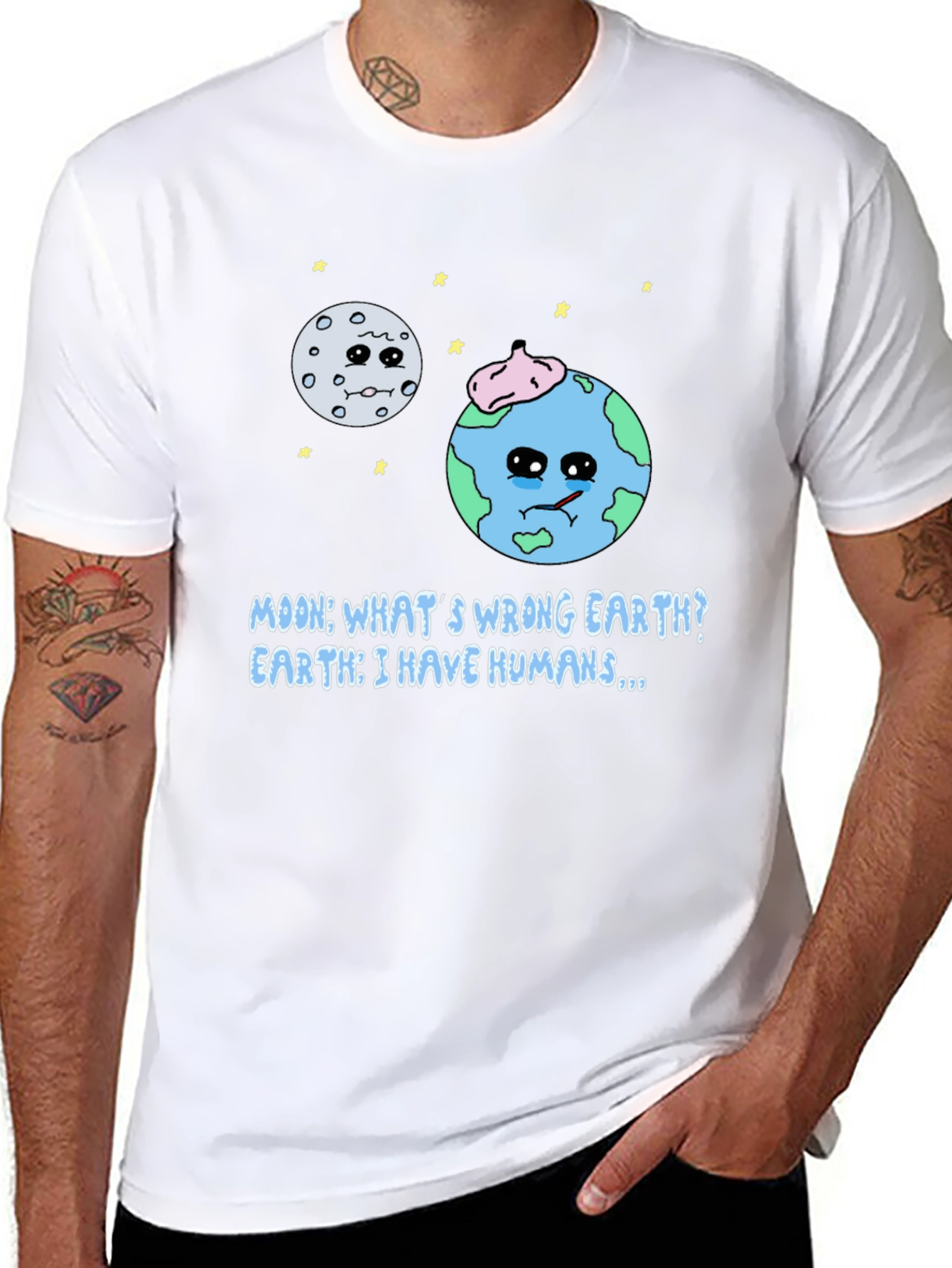 Black Earth's Lament T-Shirt - Funny Planet Design view 8