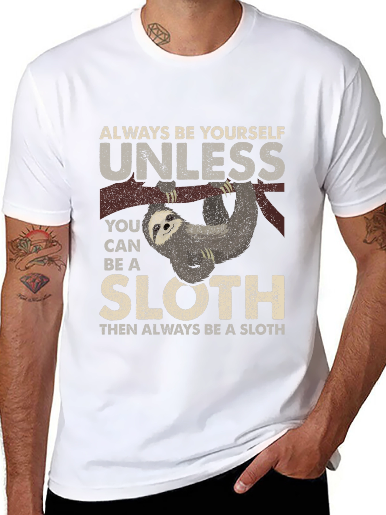 Black Always Be a Sloth T-Shirt - Funny Animal Tee view 8