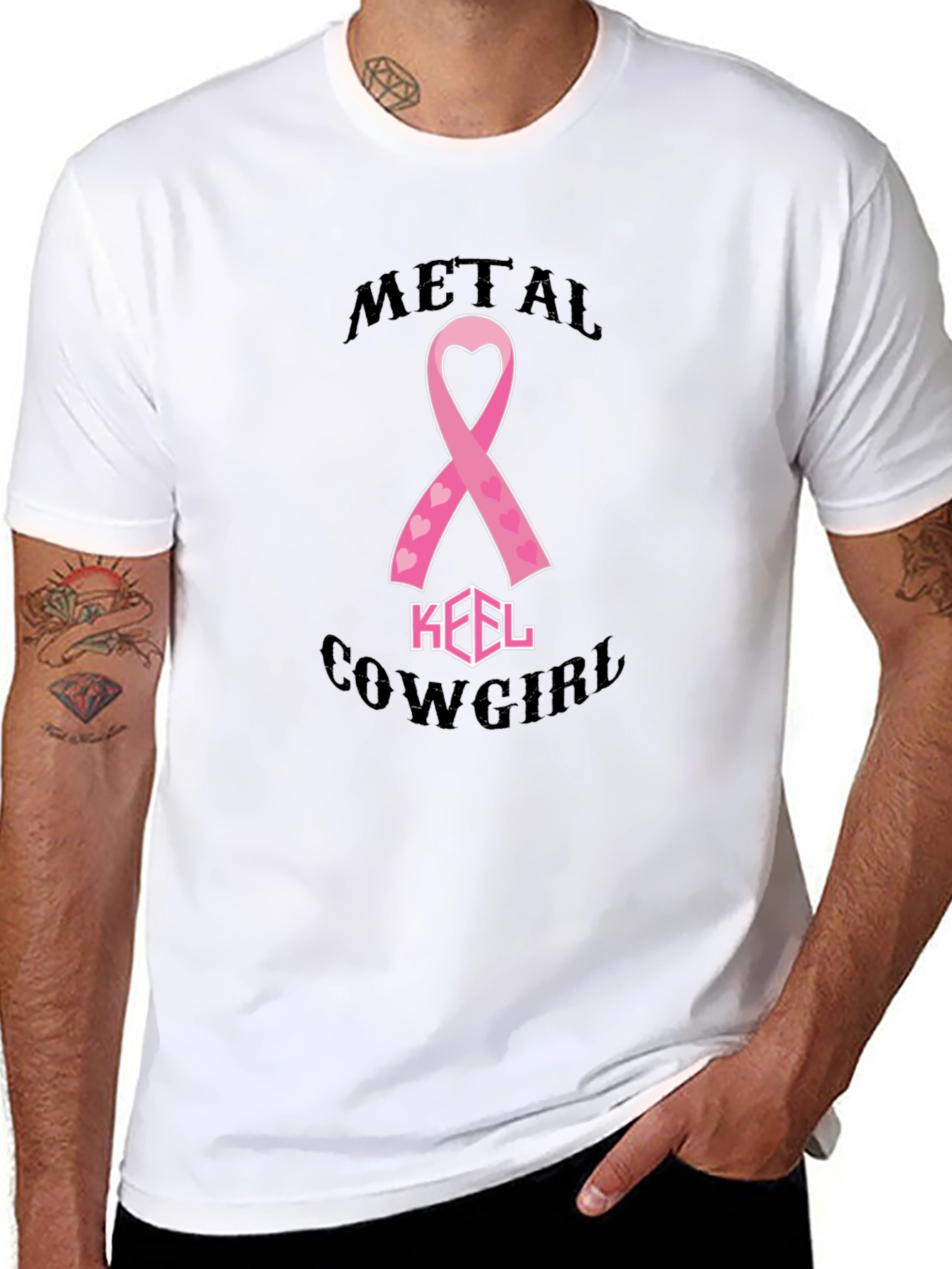 Metal Cowgirl Breast Cancer Awareness T-Shirt - 8