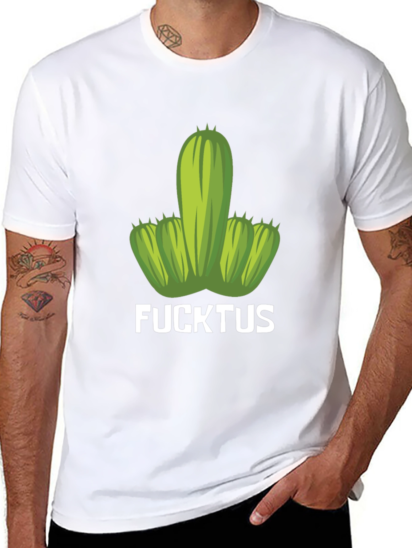 Black Funny Cactus T-Shirt - Adult Humor Novelty Tee view 8