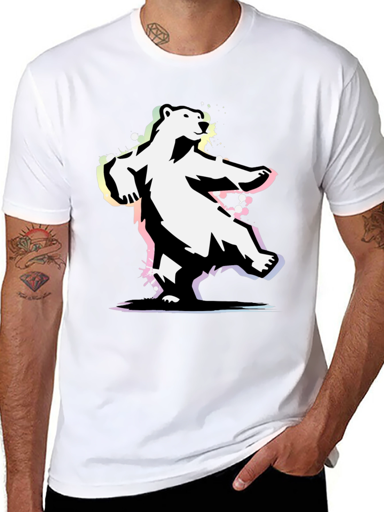 Black Cool Bear Graphic Tee - Black T-Shirt view 8