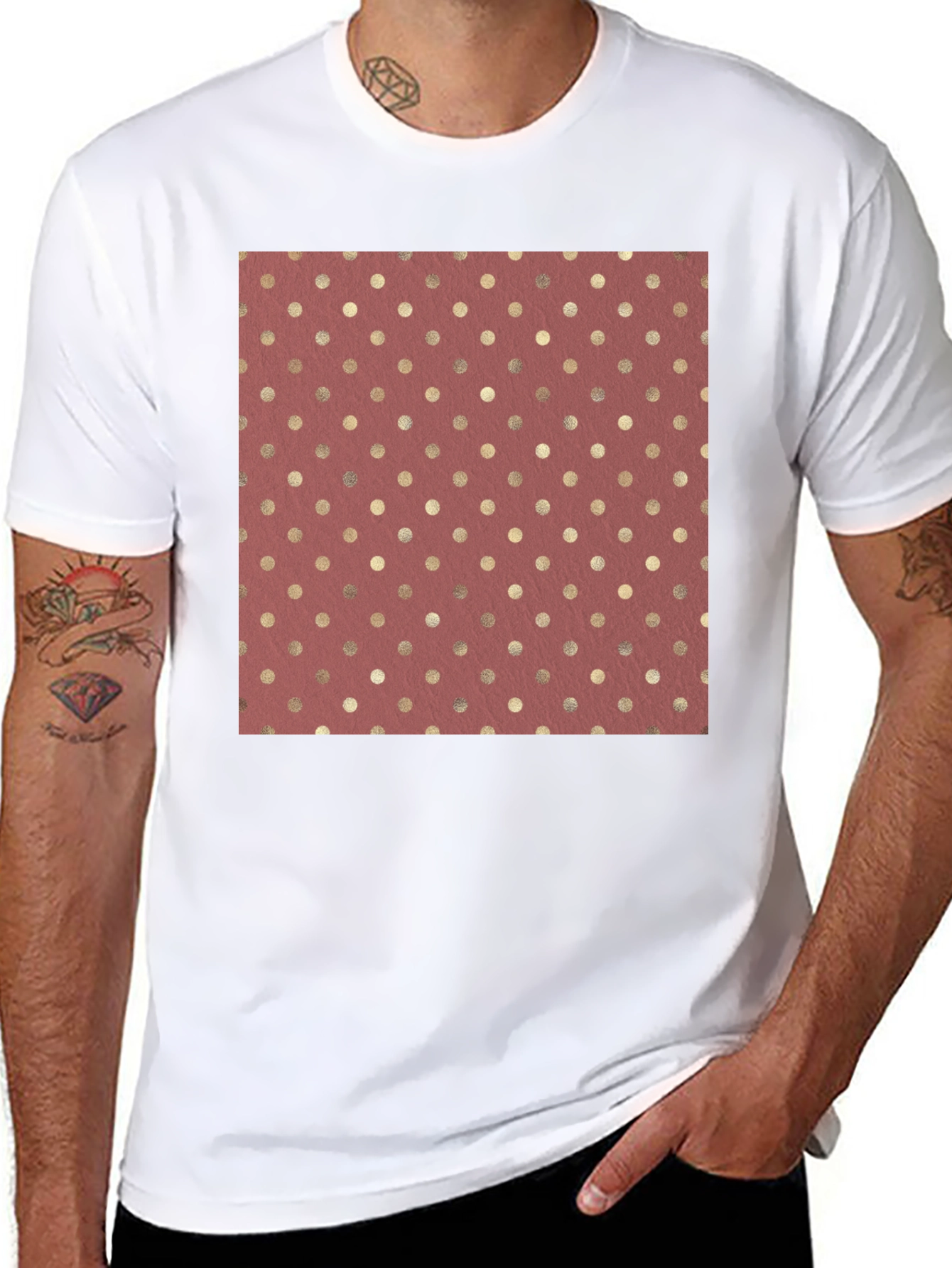 Black Polka Dot Print Tee - Stylish Casual Wear view 8