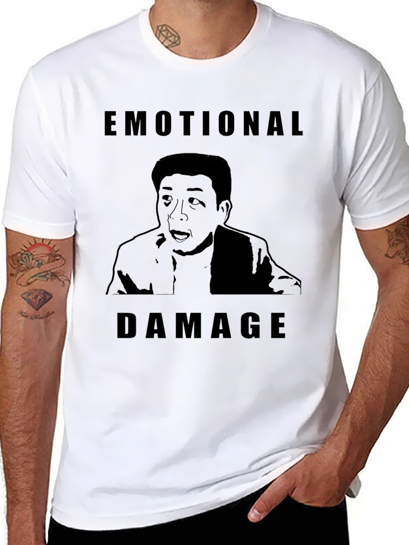 Black Emotional Damage Meme Graphic Tee view 8