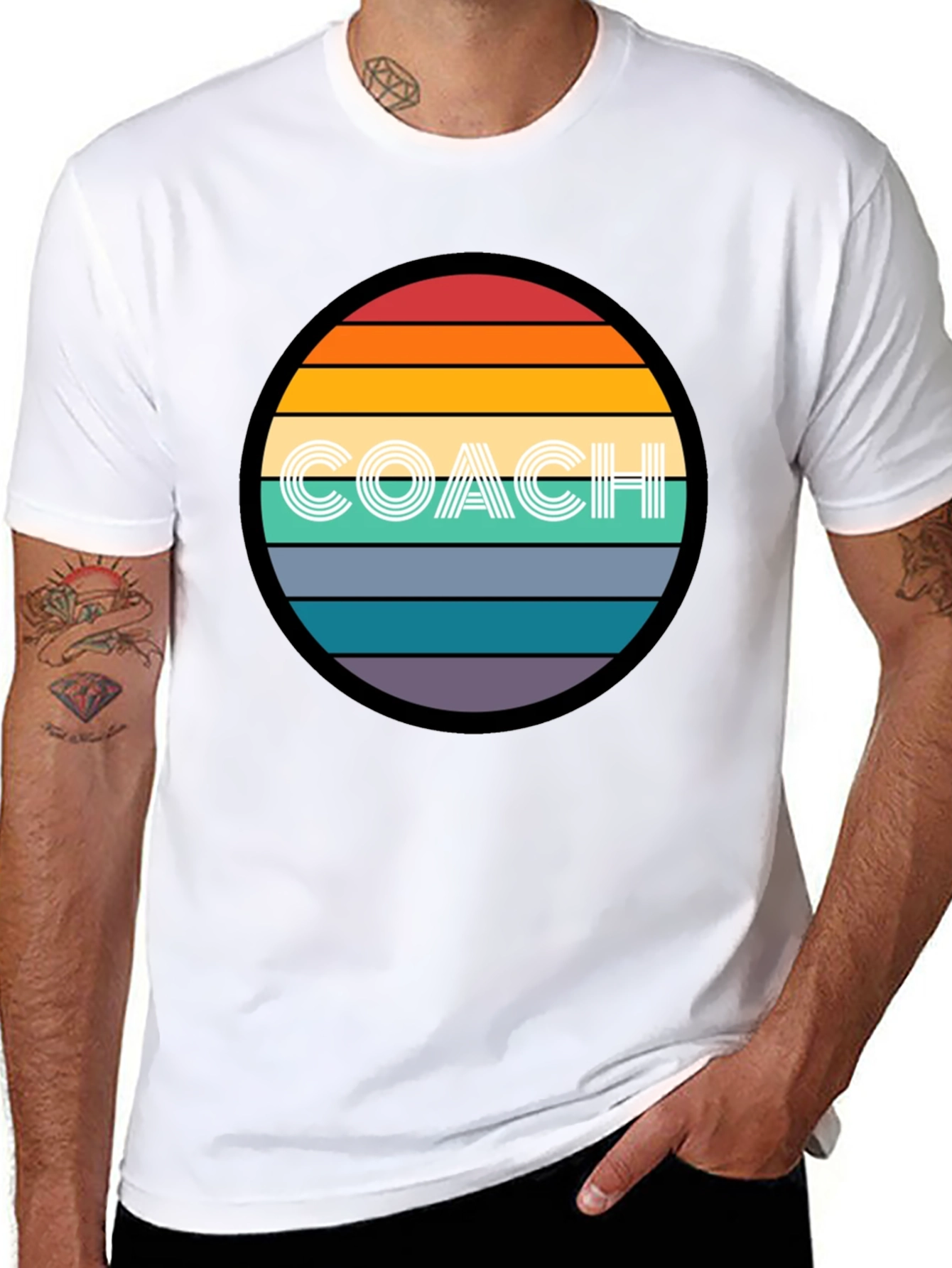 Black Retro Sunset Coach T-Shirt - Vintage Style Tee view 8