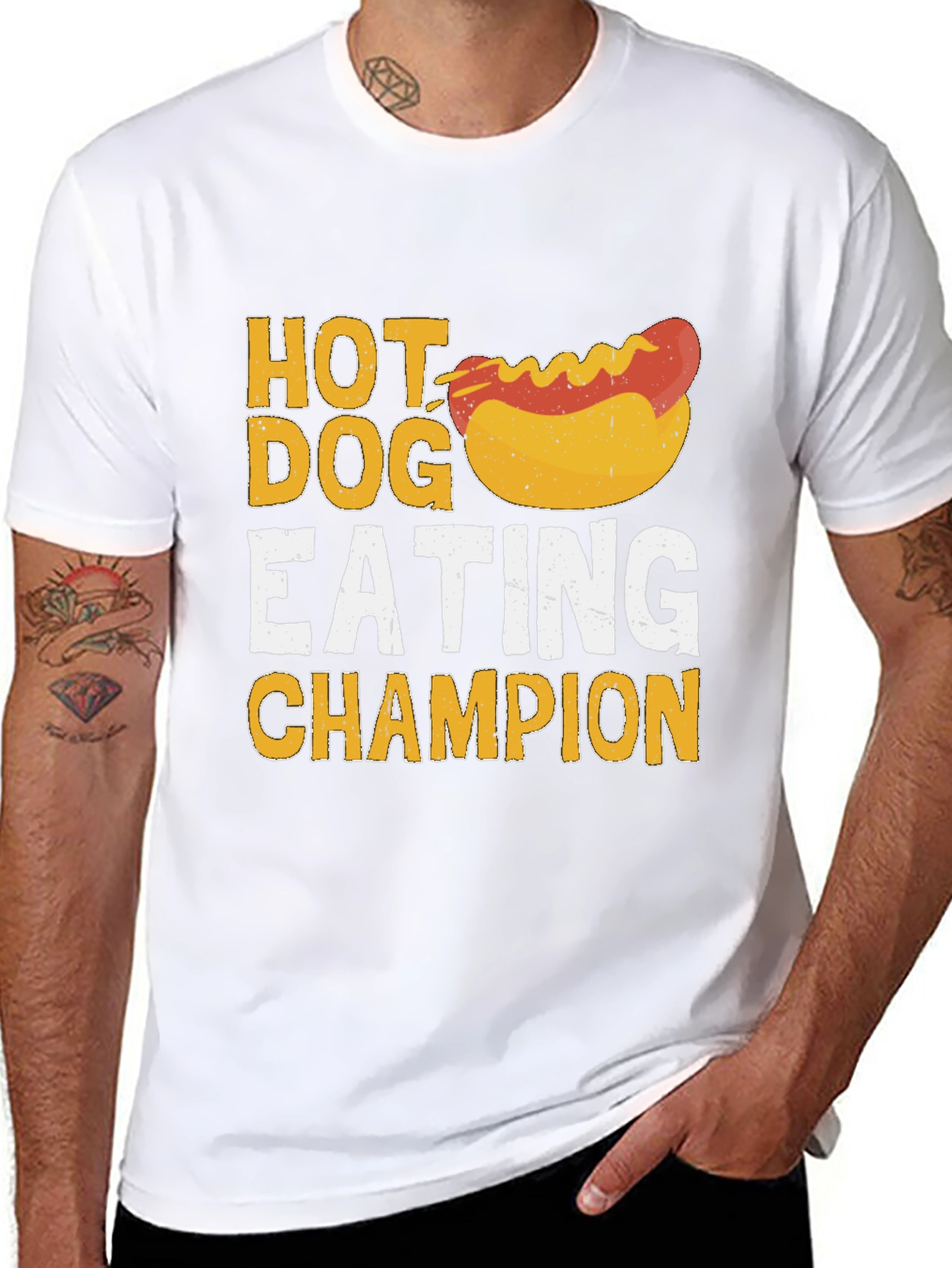Black Hot Dog Eating Champion Graphic T-Shirt view 8