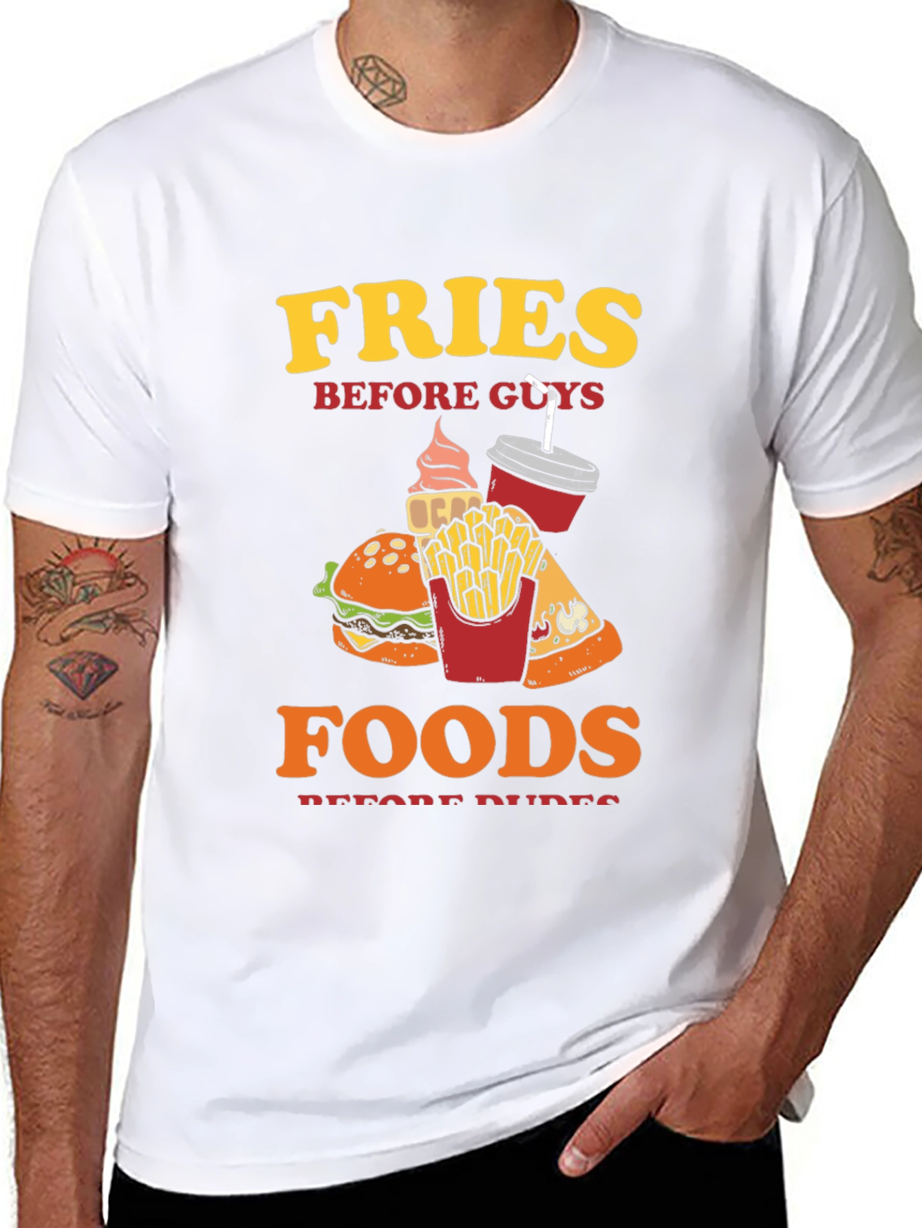 Fries Before Guys T-Shirt - Foodie Tee - 8