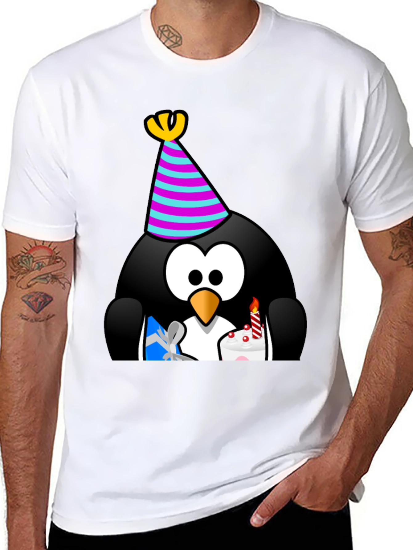 Black Birthday Penguin T-Shirt view 8