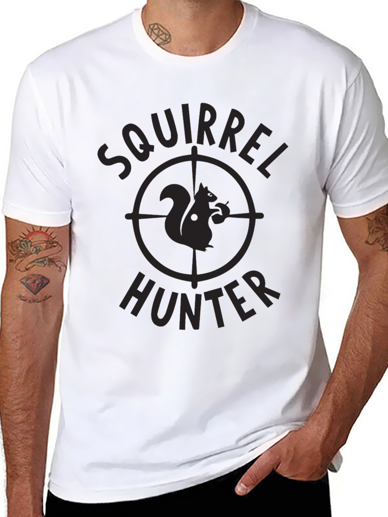 Black Squirrel Hunter Graphic Tee - Black view 8