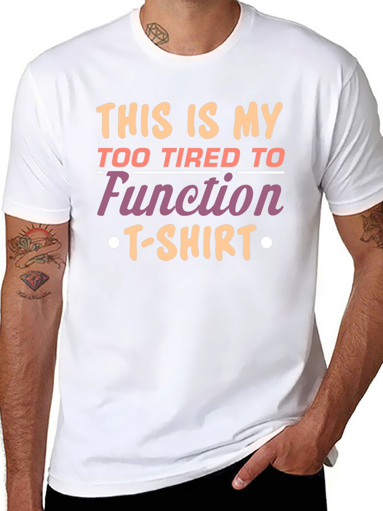 Black Funny Graphic Tee - Too Tired to Function T-Shirt view 8