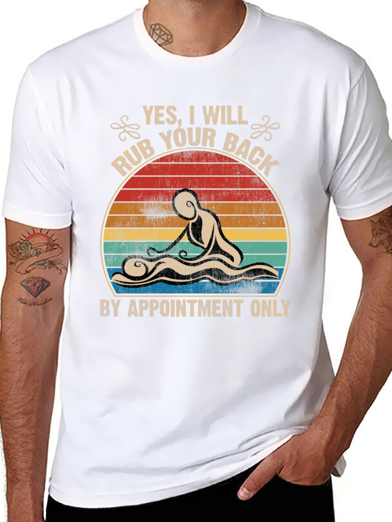 Black Massage Therapy T-Shirt - By Appointment Only view 8